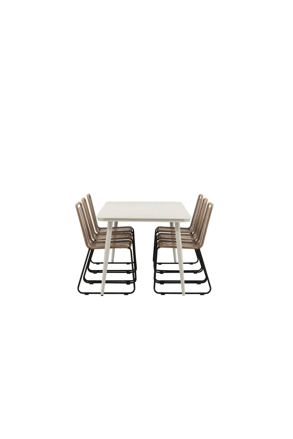 Lina Outdoor-Tischset + Lindos 200cm/6St. in Schwarz Braun präsentiert im Onlineshop von KAQTU Design AG. Gartentischset ist von Venture Home