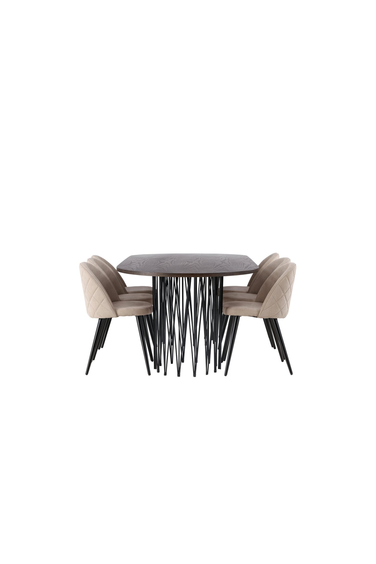 Stone Esszimmerset + Velvet 220cm/6St. in Beige, Schwarz präsentiert im Onlineshop von KAQTU Design AG. Esszimmerset ist von Venture Home