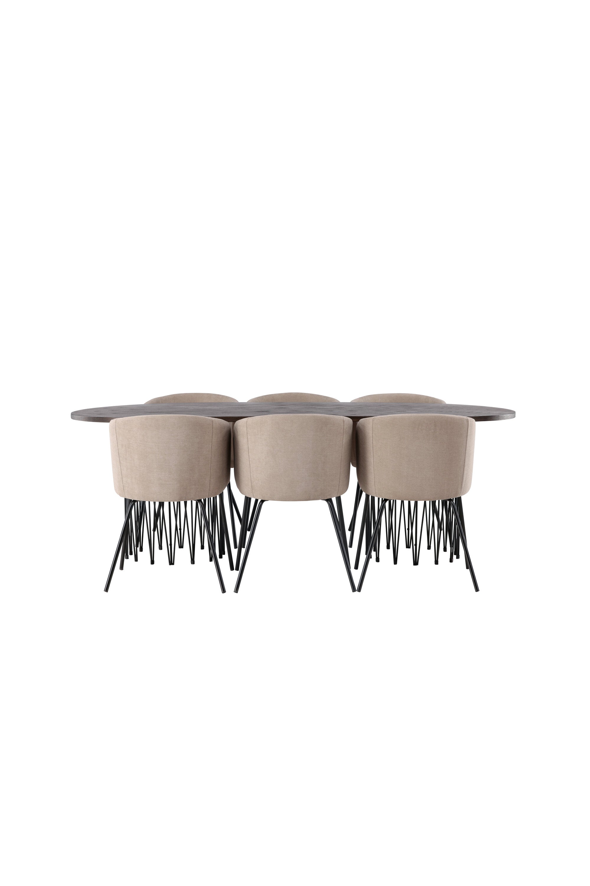 Stone Esszimmerset + Berit 220cm/6St. in Beige, Schwarz präsentiert im Onlineshop von KAQTU Design AG. Esszimmerset ist von Venture Home
