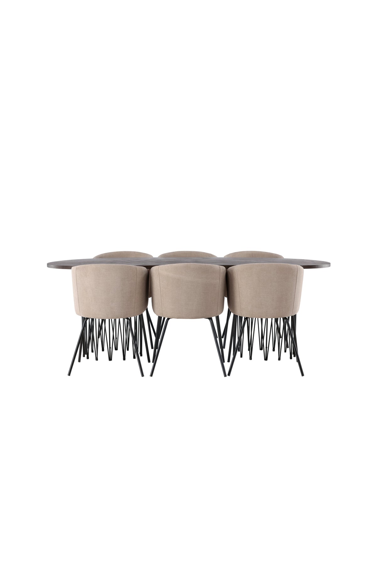 Stone Esszimmerset + Berit 220cm/6St. in Beige, Schwarz präsentiert im Onlineshop von KAQTU Design AG. Esszimmerset ist von Venture Home