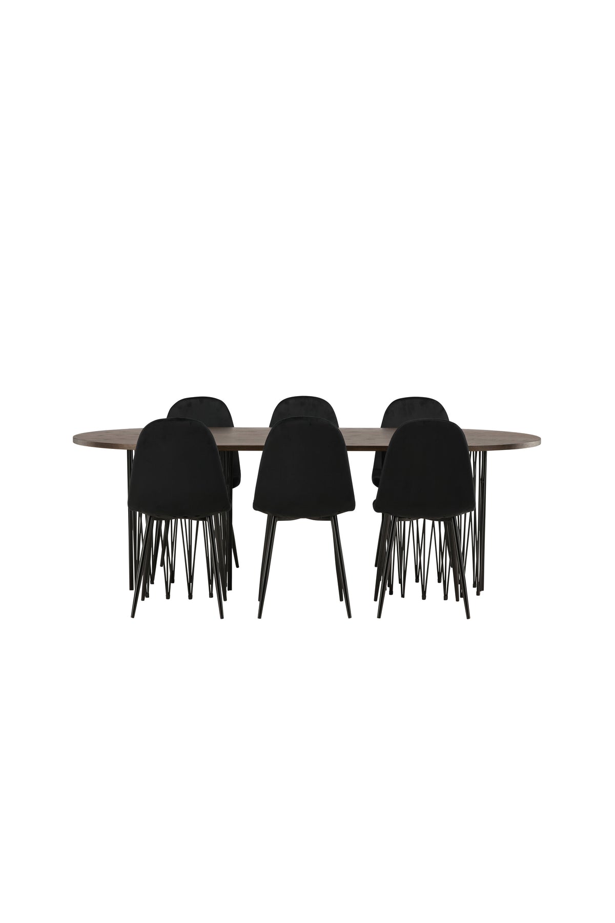Stone Esszimmerset + Polar 220cm/6St. in Schwarz präsentiert im Onlineshop von KAQTU Design AG. Esszimmerset ist von Venture Home