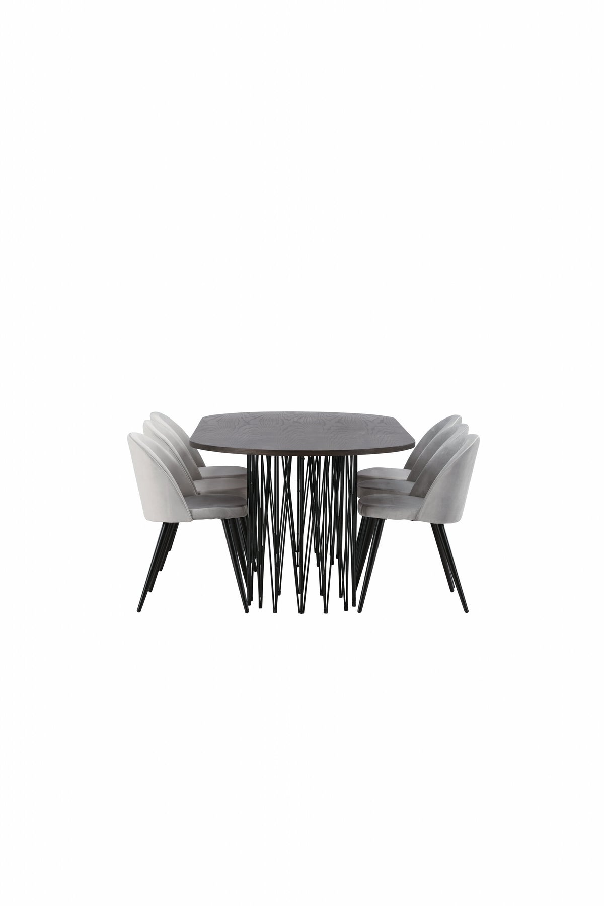 Stone Esszimmerset + Velvet 220cm/6St. in Schwarzgrau präsentiert im Onlineshop von KAQTU Design AG. Esszimmerset ist von Venture Home