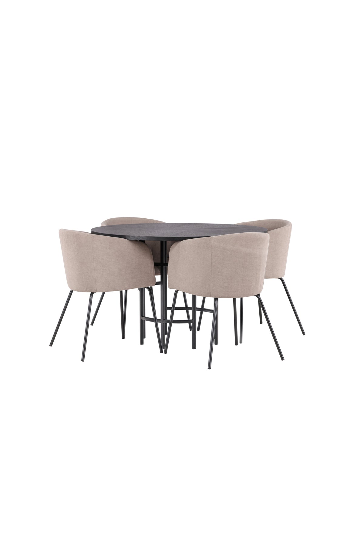 Esszimmerset Copenhagen + Berit ⌀115cm/4St. in Beige dunkel / Schwarz präsentiert im Onlineshop von KAQTU Design AG. Esszimmerset ist von Venture Home