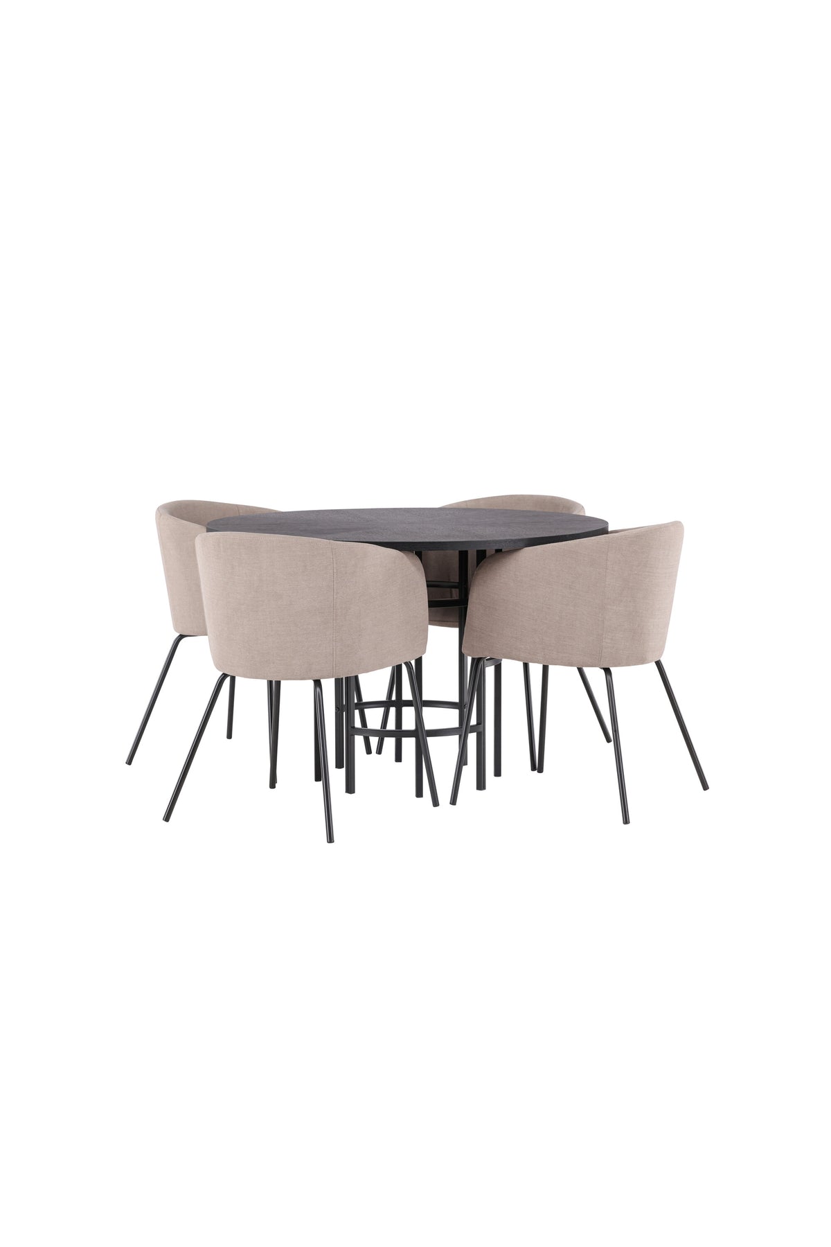 Esszimmerset Copenhagen + Berit ⌀115cm/4St. in Beige dunkel / Schwarz präsentiert im Onlineshop von KAQTU Design AG. Esszimmerset ist von Venture Home