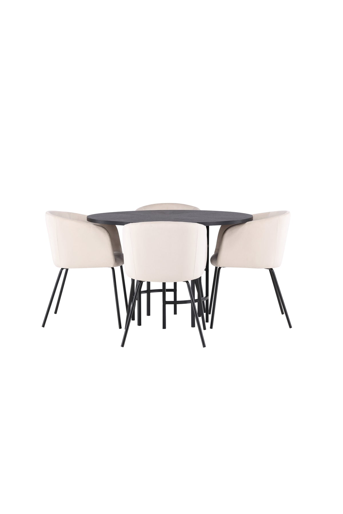 Esszimmerset Copenhagen + Berit ⌀115cm/4St. in Beige dunkel / Schwarz präsentiert im Onlineshop von KAQTU Design AG. Esszimmerset ist von Venture Home