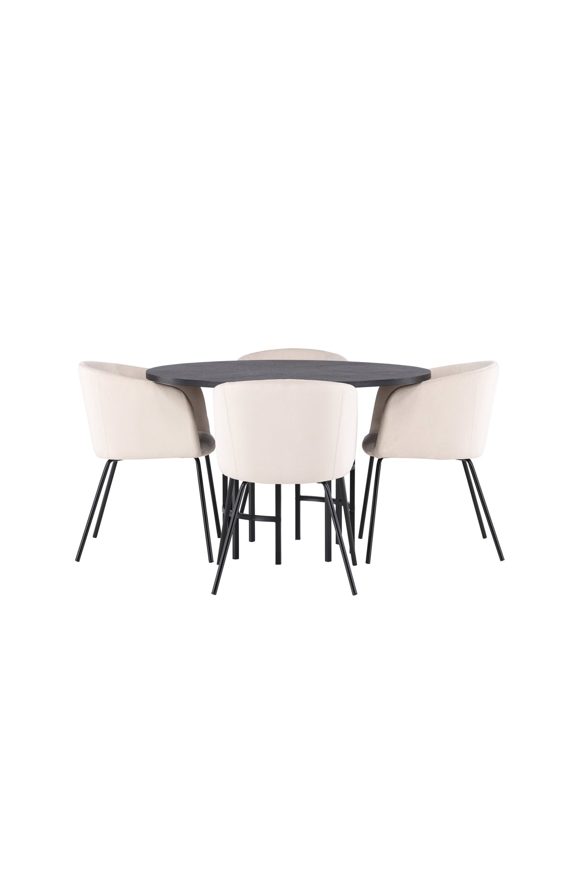 Esszimmerset Copenhagen + Berit ⌀115cm/4St. in Beige dunkel / Schwarz präsentiert im Onlineshop von KAQTU Design AG. Esszimmerset ist von Venture Home