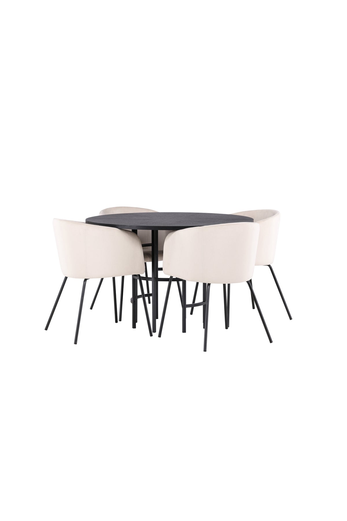 Esszimmerset Copenhagen + Berit ⌀115cm/4St. in Beige dunkel / Schwarz präsentiert im Onlineshop von KAQTU Design AG. Esszimmerset ist von Venture Home