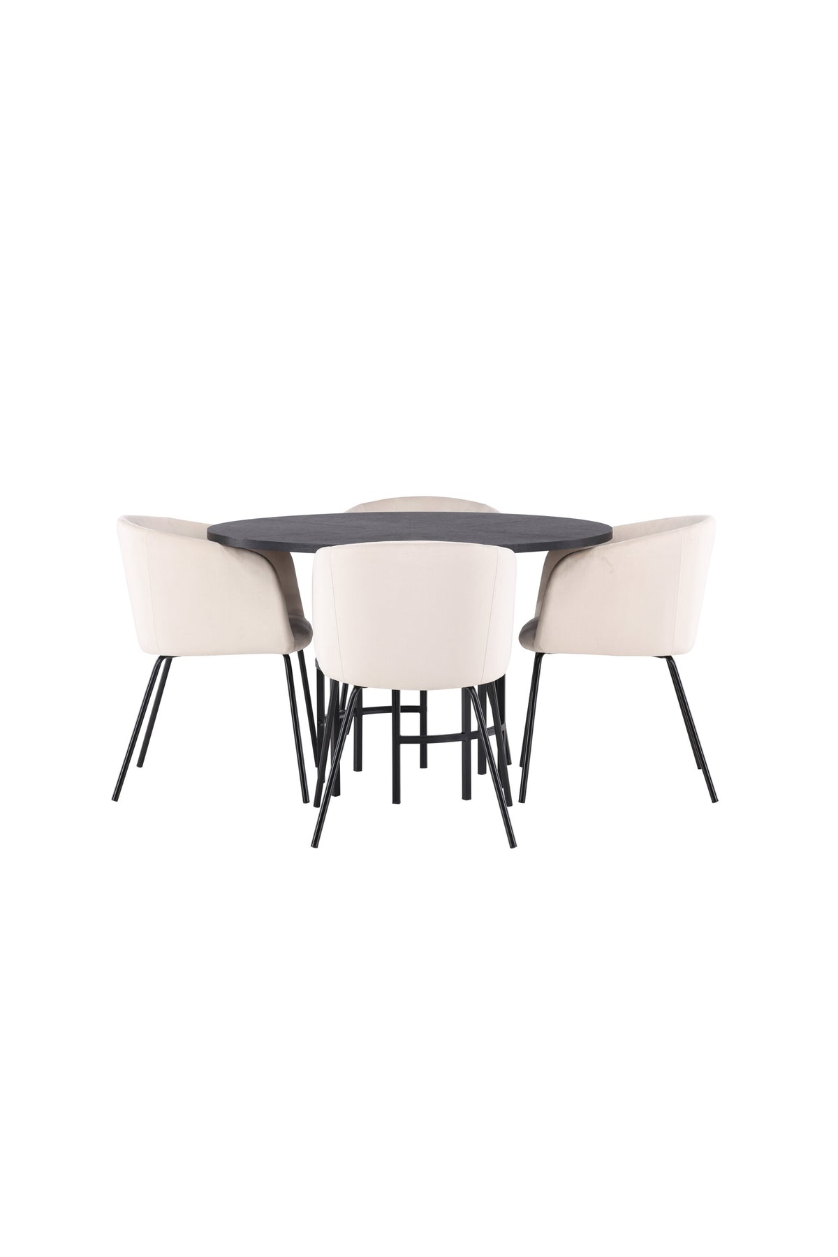 Esszimmerset Copenhagen + Berit ⌀115cm/4St. in Beige dunkel / Schwarz präsentiert im Onlineshop von KAQTU Design AG. Esszimmerset ist von Venture Home