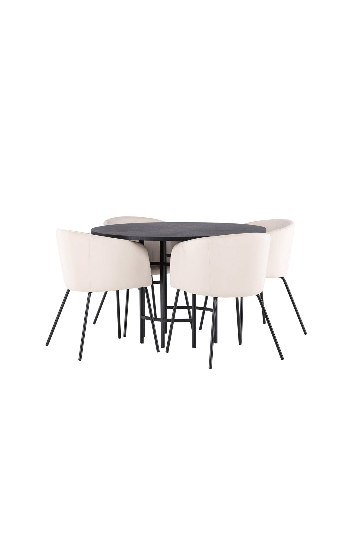 Esszimmerset Copenhagen + Berit ⌀115cm/4St. in Beige dunkel / Schwarz präsentiert im Onlineshop von KAQTU Design AG. Esszimmerset ist von Venture Home