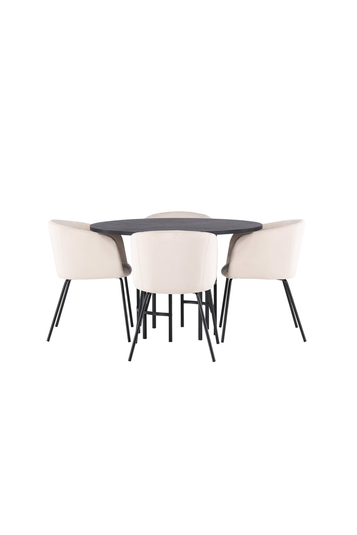 Esszimmerset Copenhagen + Berit ⌀115cm/4St. in Beige dunkel / Schwarz präsentiert im Onlineshop von KAQTU Design AG. Esszimmerset ist von Venture Home