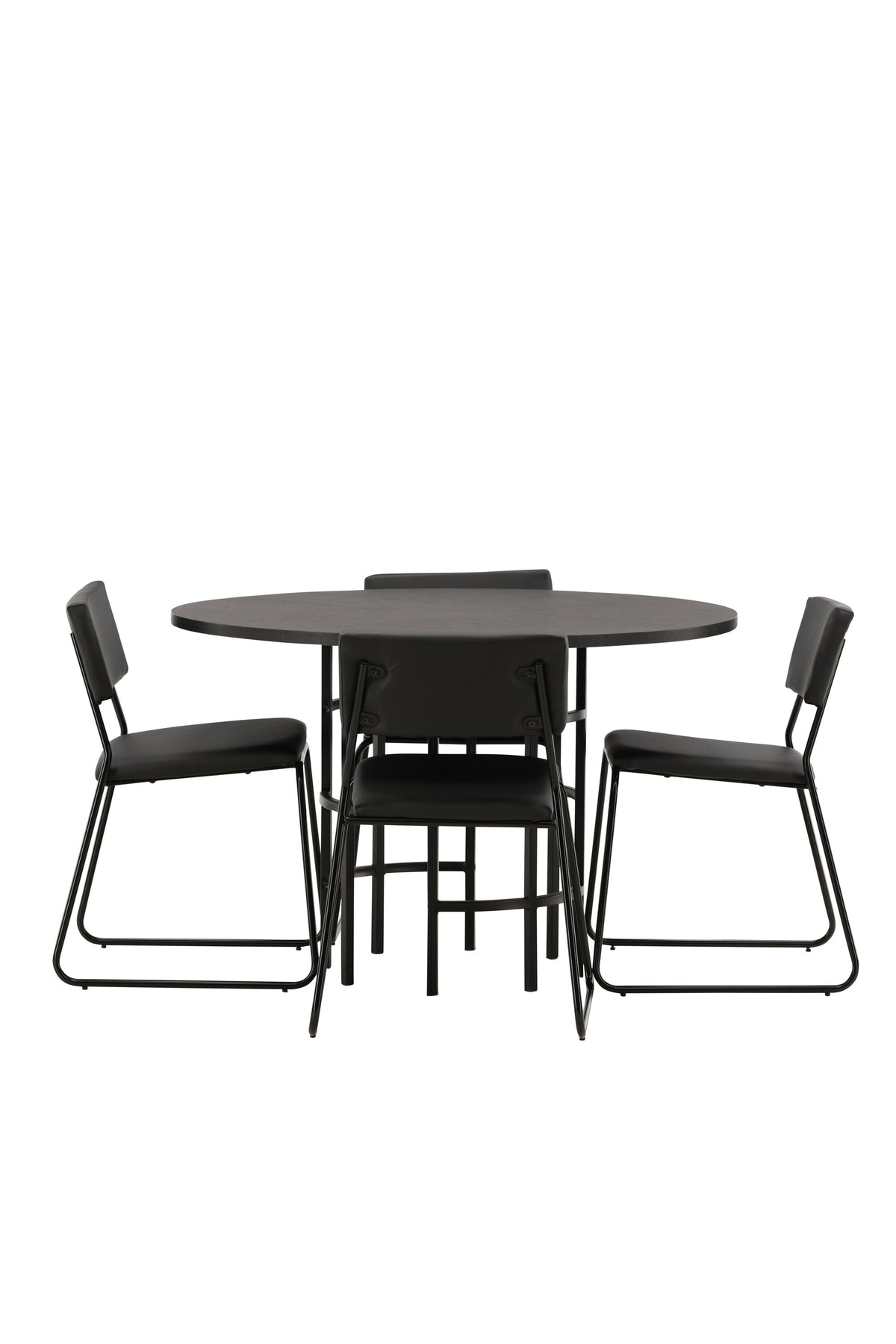 Esszimmerset Copenhagen + Kenth ⌀115cm/4St. in Schwarz präsentiert im Onlineshop von KAQTU Design AG. Esszimmerset ist von Venture Home