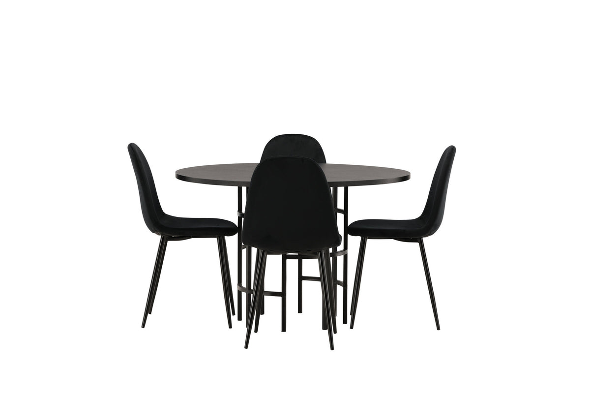 Esszimmerset Copenhagen + Polar ⌀115cm/4St. in Schwarz präsentiert im Onlineshop von KAQTU Design AG. Esszimmerset ist von Venture Home