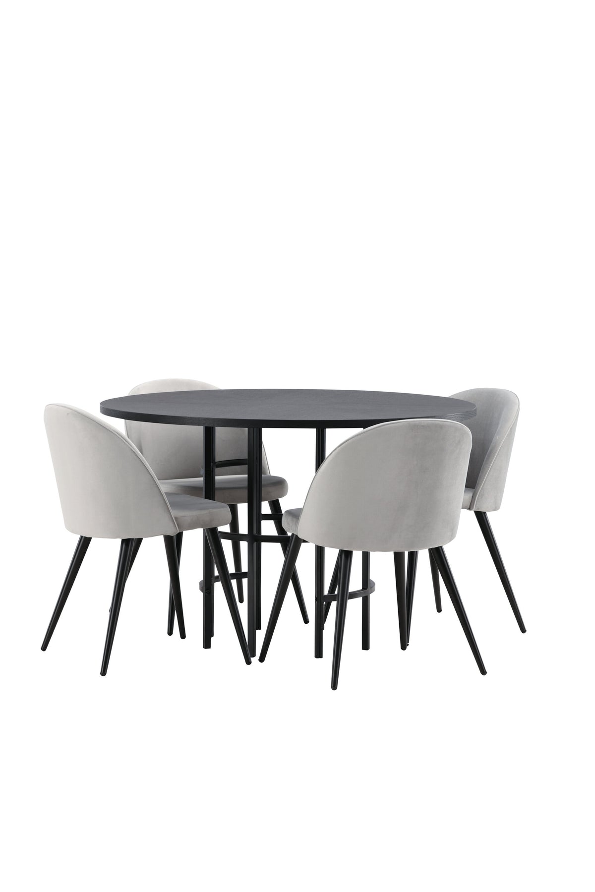Esszimmerset Copenhagen + Velvet ⌀115cm/4St. in Schwarzgrau präsentiert im Onlineshop von KAQTU Design AG. Esszimmerset ist von Venture Home