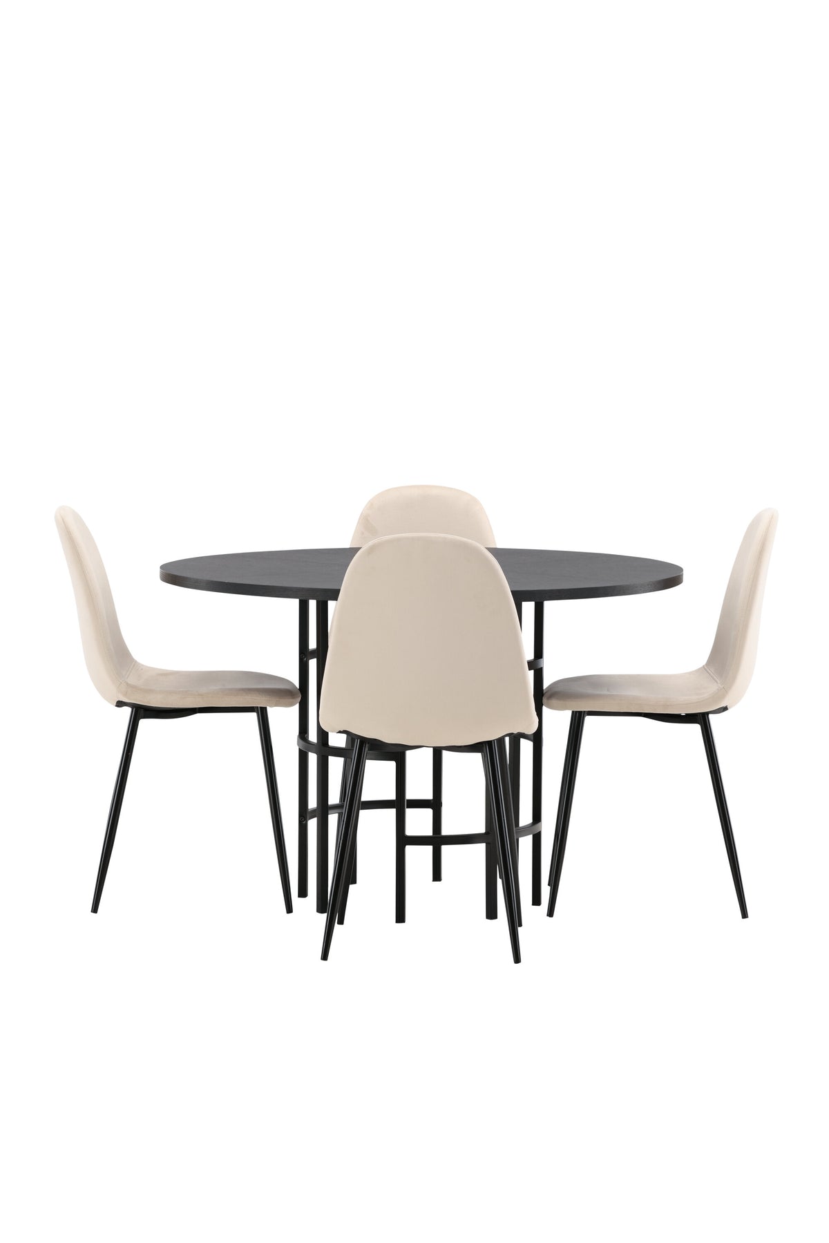 Esszimmerset Copenhagen + Polar ⌀115cm/4St. in Beige / Schwarz präsentiert im Onlineshop von KAQTU Design AG. Esszimmerset ist von Venture Home
