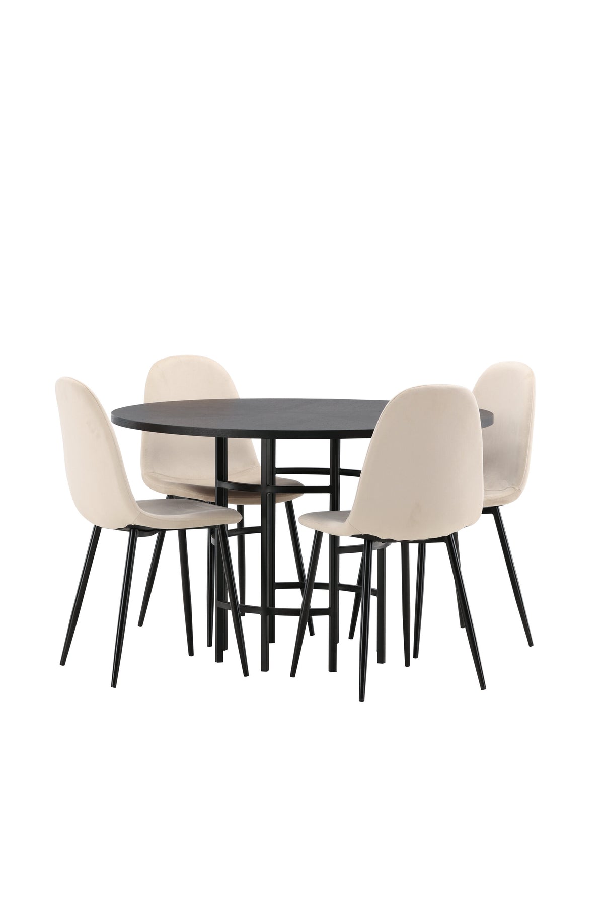Esszimmerset Copenhagen + Polar ⌀115cm/4St. in Beige / Schwarz präsentiert im Onlineshop von KAQTU Design AG. Esszimmerset ist von Venture Home