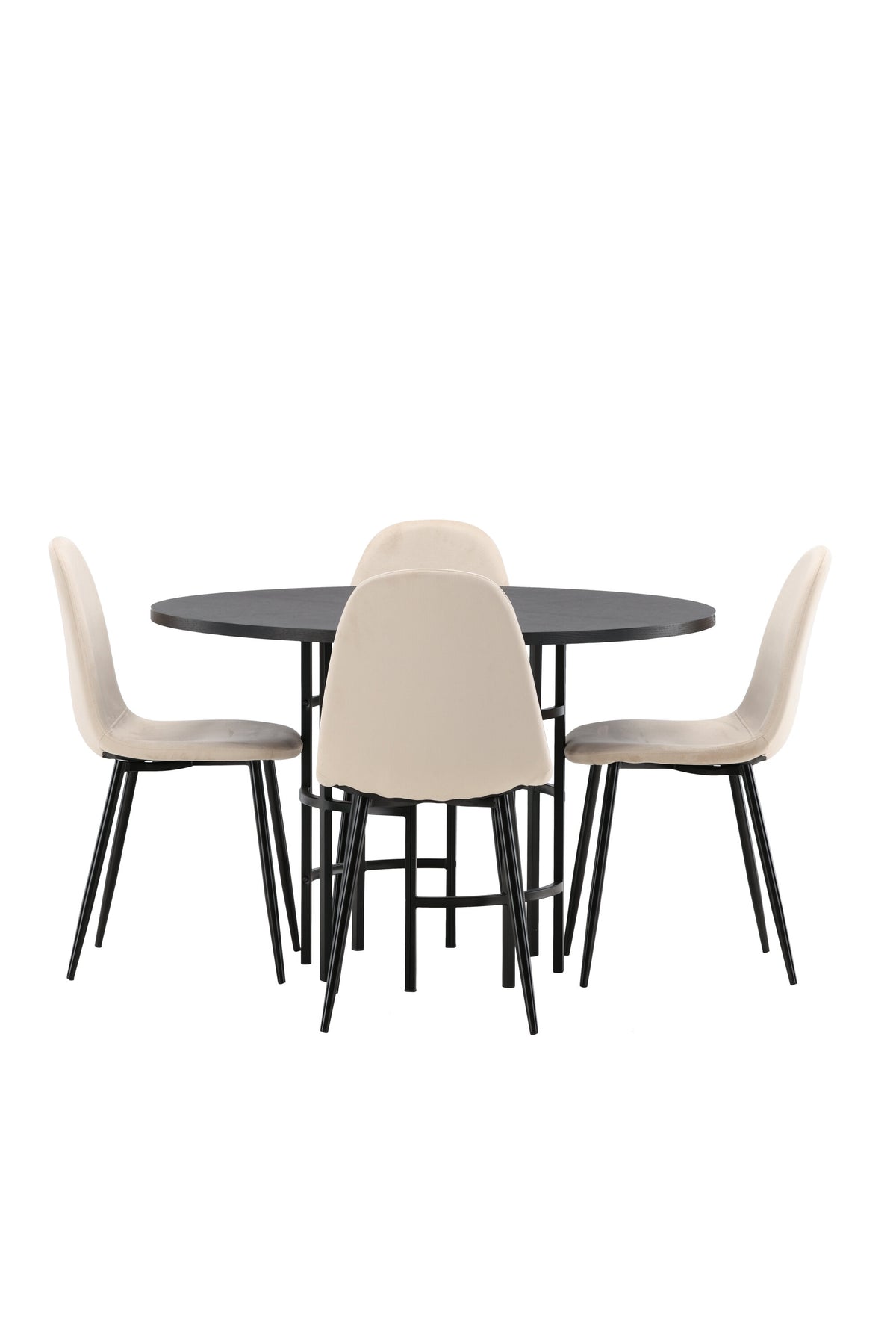 Esszimmerset Copenhagen + Polar ⌀115cm/4St. in Beige / Schwarz präsentiert im Onlineshop von KAQTU Design AG. Esszimmerset ist von Venture Home