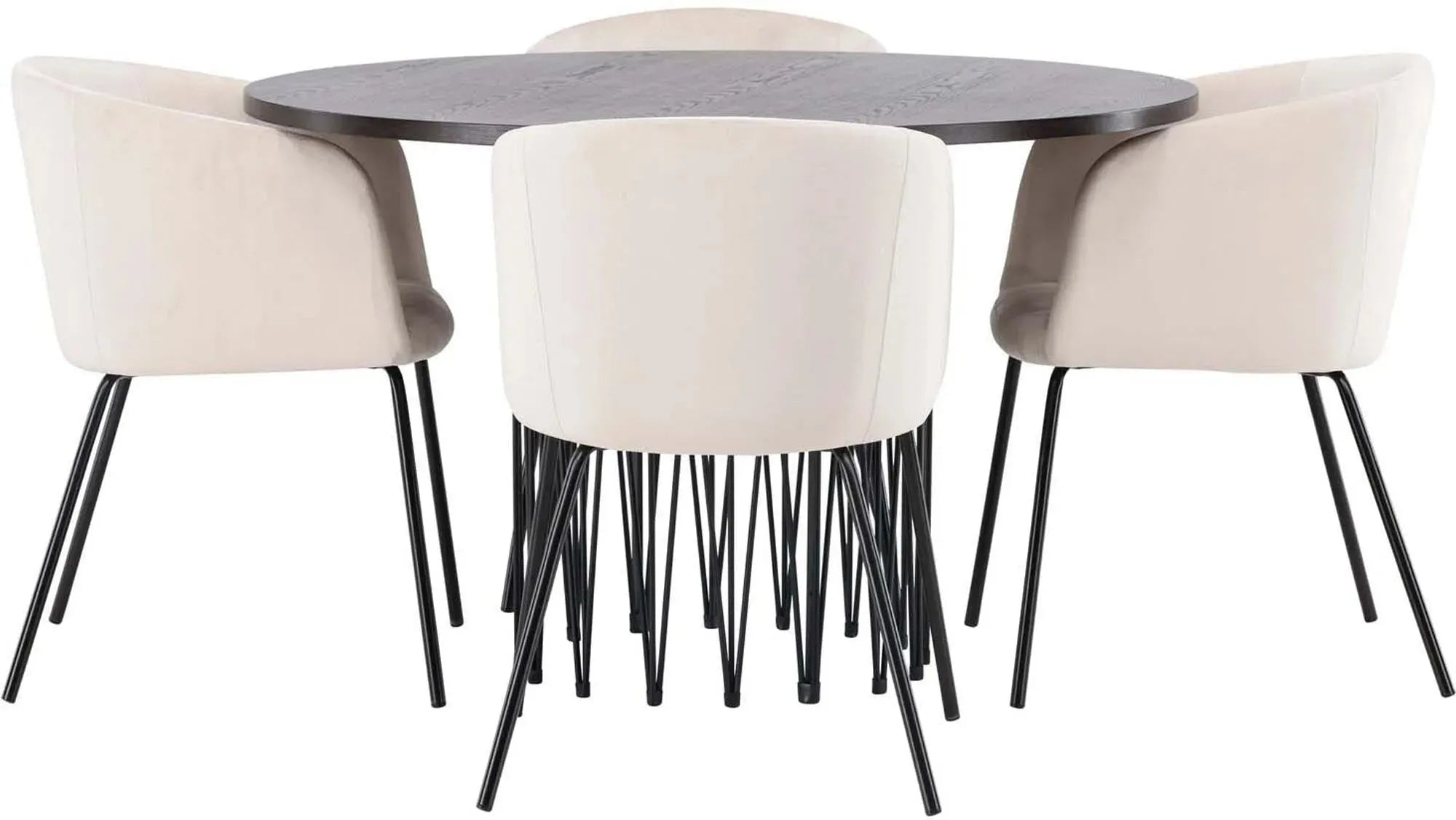 Modernes Stone Esszimmerset mit 4 Berit Stühlen, Tisch 120cm.