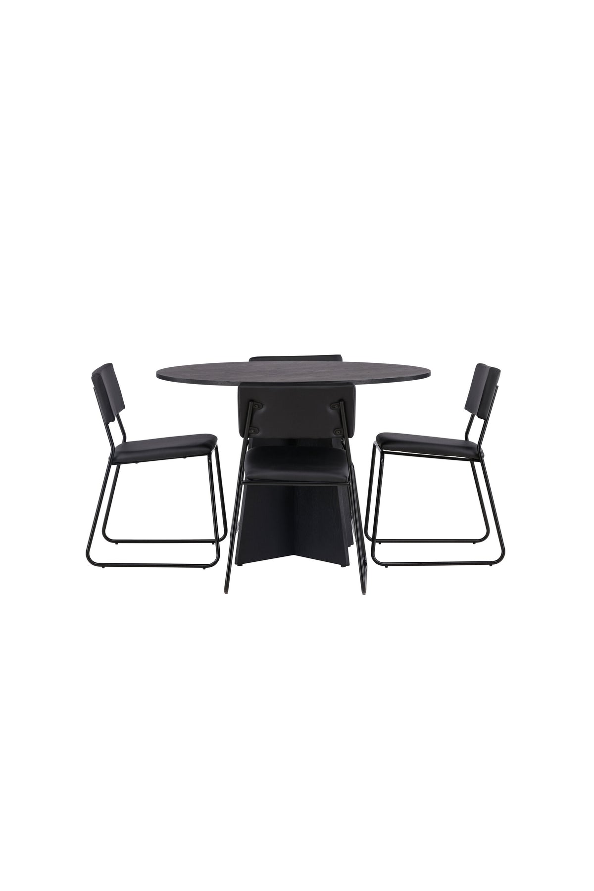 Bootcut Esszimmerset + Kenth ⌀110cm/4St. in Schwarz präsentiert im Onlineshop von KAQTU Design AG. Esszimmerset ist von Venture Home