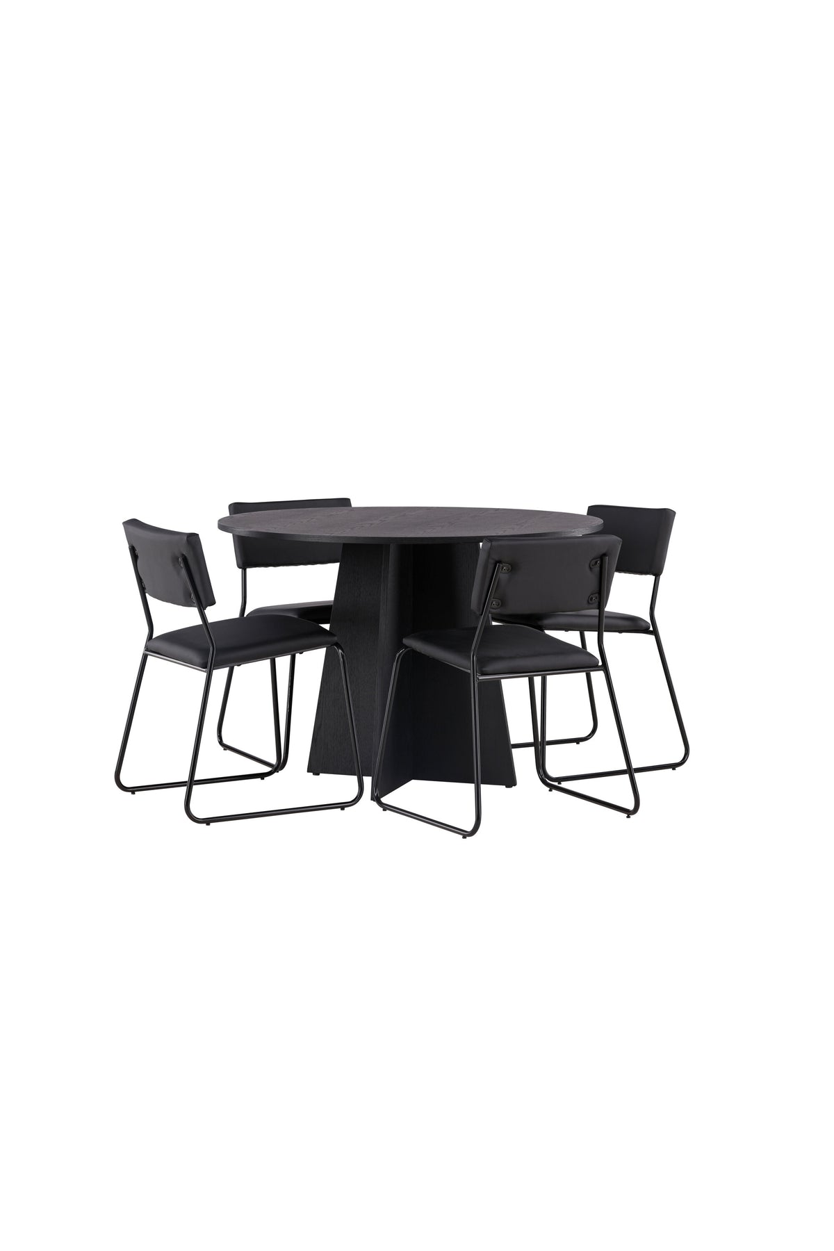 Bootcut Esszimmerset + Kenth ⌀110cm/4St. in Schwarz präsentiert im Onlineshop von KAQTU Design AG. Esszimmerset ist von Venture Home