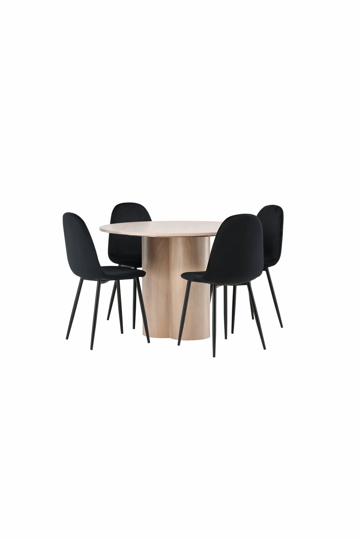 Olivia Esszimmer Set + Polar ⌀110cm/4St. in Natur / Schwarz präsentiert im Onlineshop von KAQTU Design AG. Esszimmerset ist von Venture Home