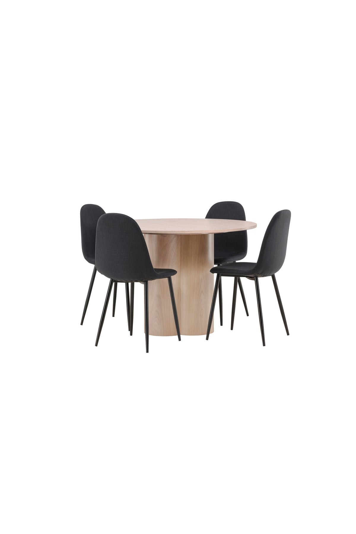 Olivia Esszimmer Set + Polar ⌀110cm/4St. in Natur / Schwarz präsentiert im Onlineshop von KAQTU Design AG. Esszimmerset ist von Venture Home