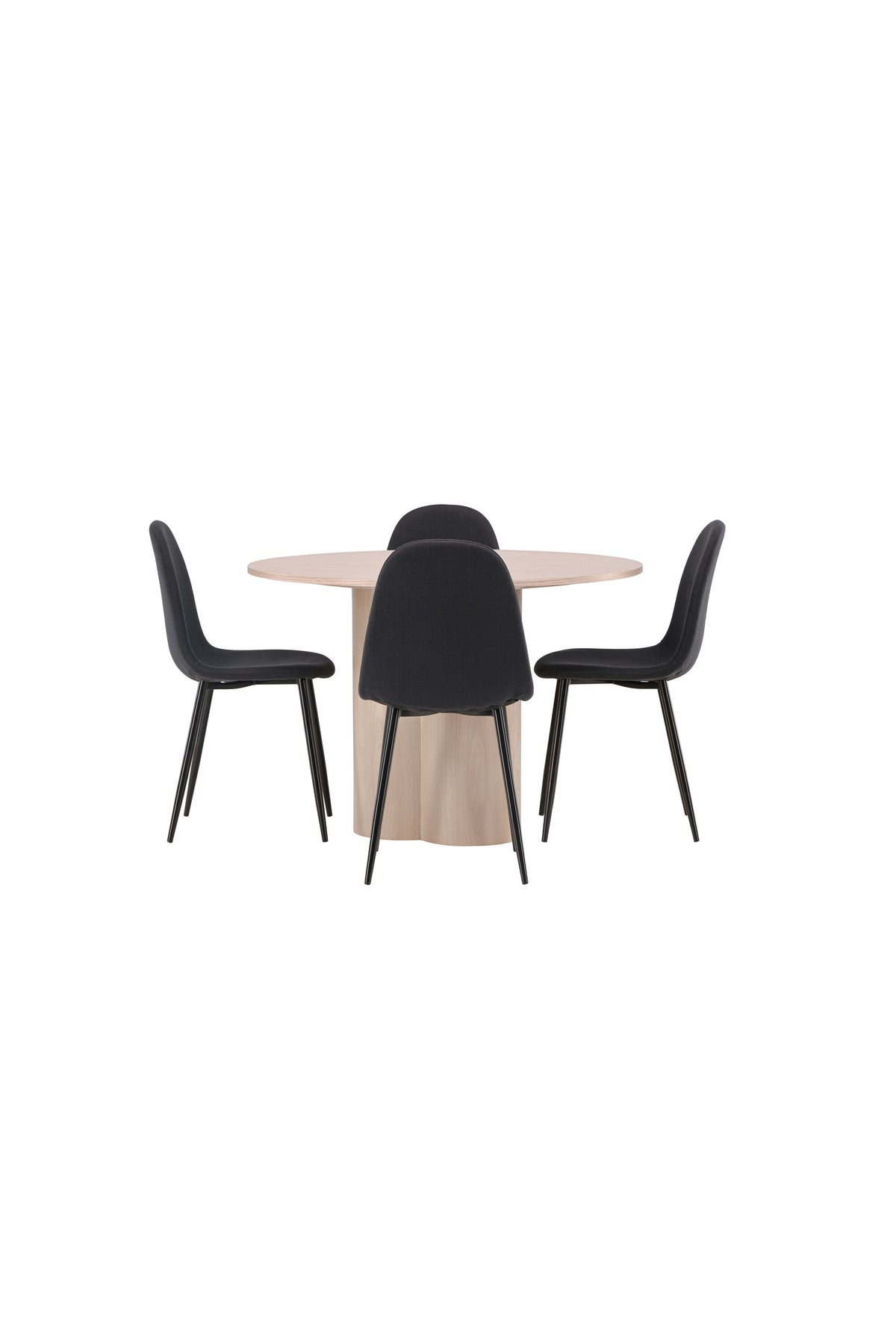 Olivia Esszimmer Set + Polar ⌀110cm/4St. in Natur / Schwarz präsentiert im Onlineshop von KAQTU Design AG. Esszimmerset ist von Venture Home