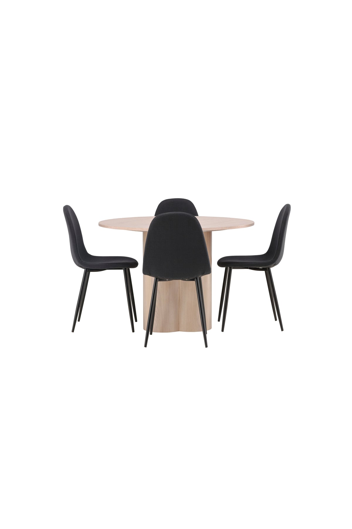 Olivia Esszimmer Set + Polar ⌀110cm/4St. in Natur / Schwarz präsentiert im Onlineshop von KAQTU Design AG. Esszimmerset ist von Venture Home