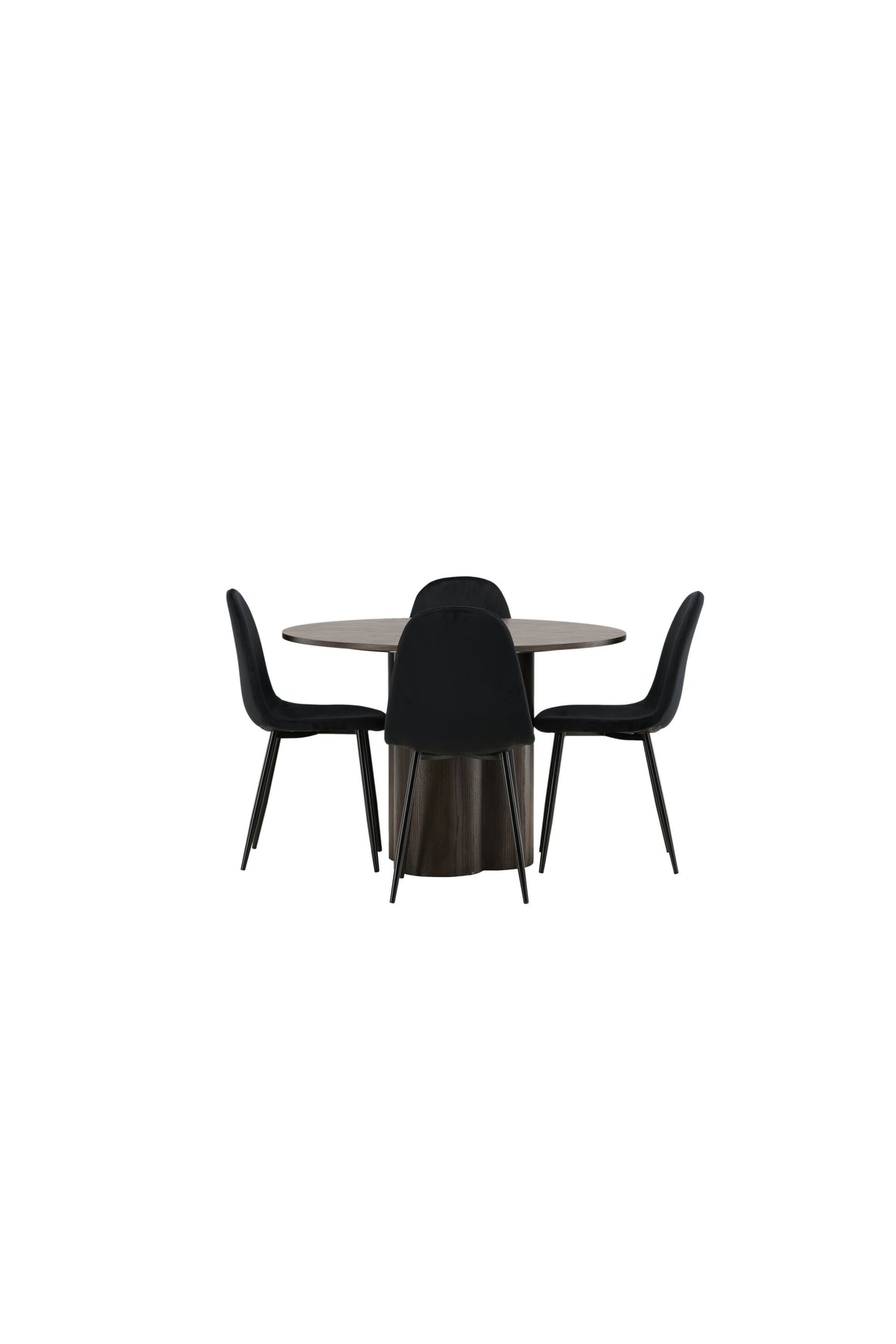 Olivia Esszimmer Set + Polar ⌀110cm/4St. in Schwarz präsentiert im Onlineshop von KAQTU Design AG. Esszimmerset ist von Venture Home