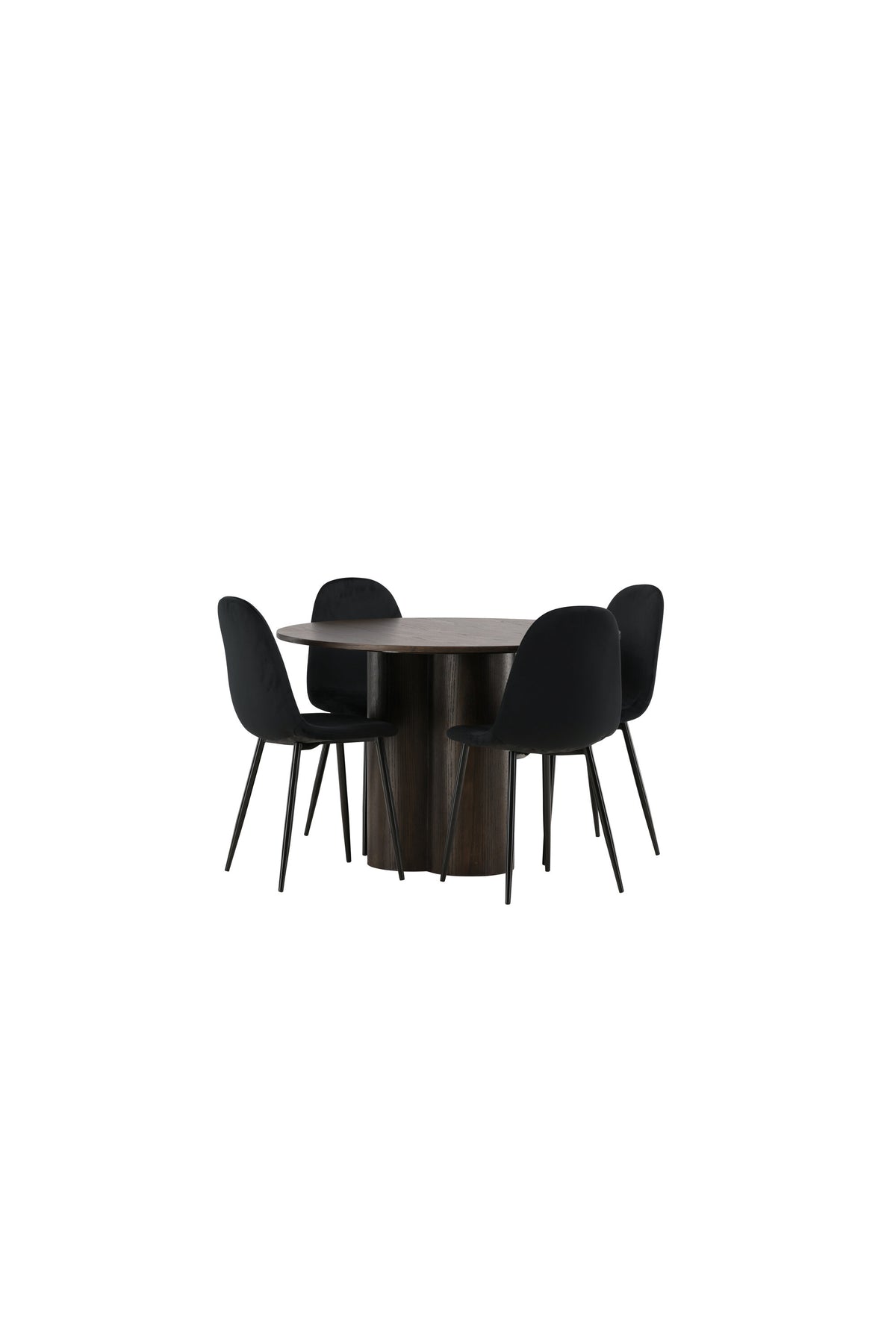 Olivia Esszimmer Set + Polar ⌀110cm/4St. in Schwarz präsentiert im Onlineshop von KAQTU Design AG. Esszimmerset ist von Venture Home