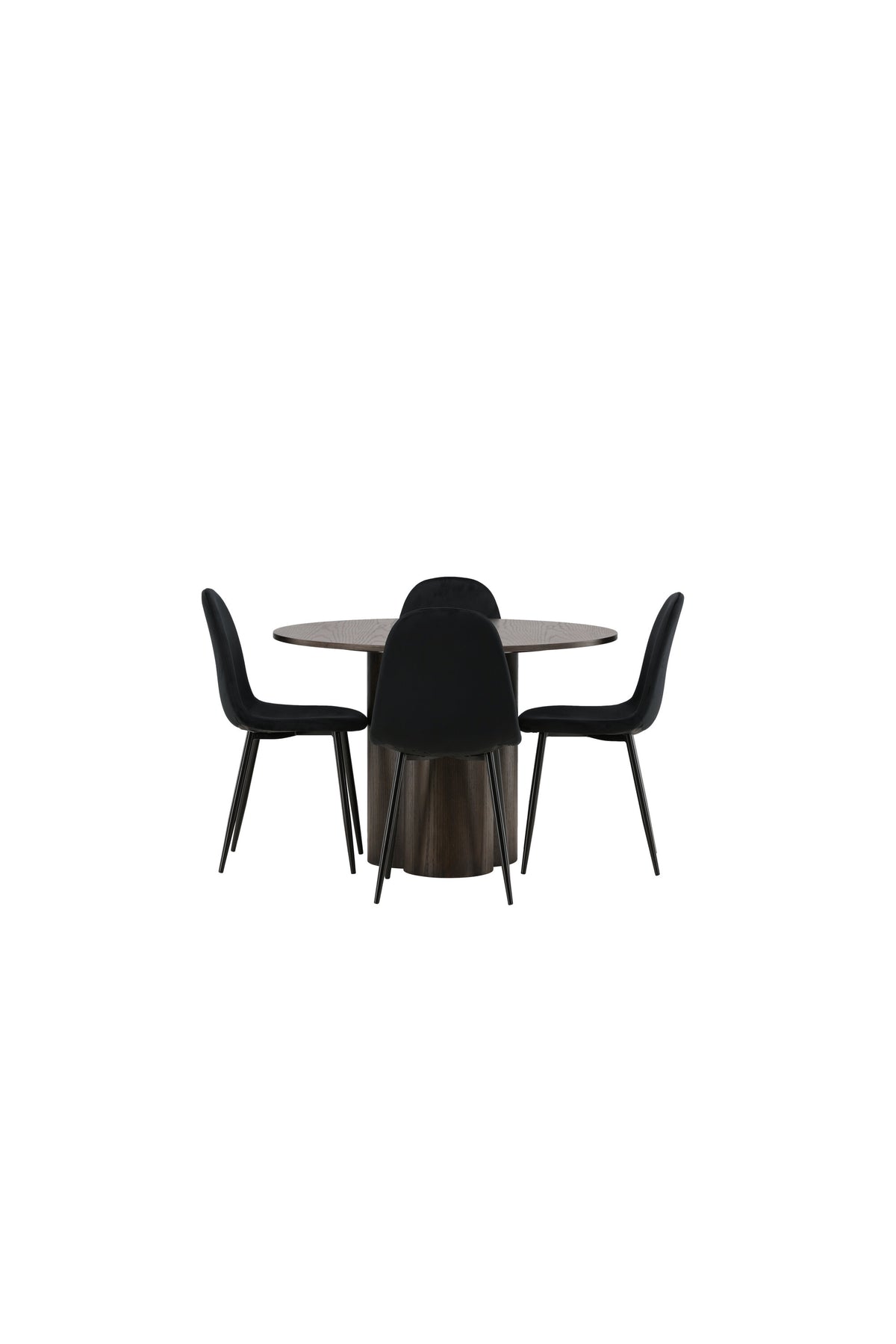 Olivia Esszimmer Set + Polar ⌀110cm/4St. in Schwarz präsentiert im Onlineshop von KAQTU Design AG. Esszimmerset ist von Venture Home