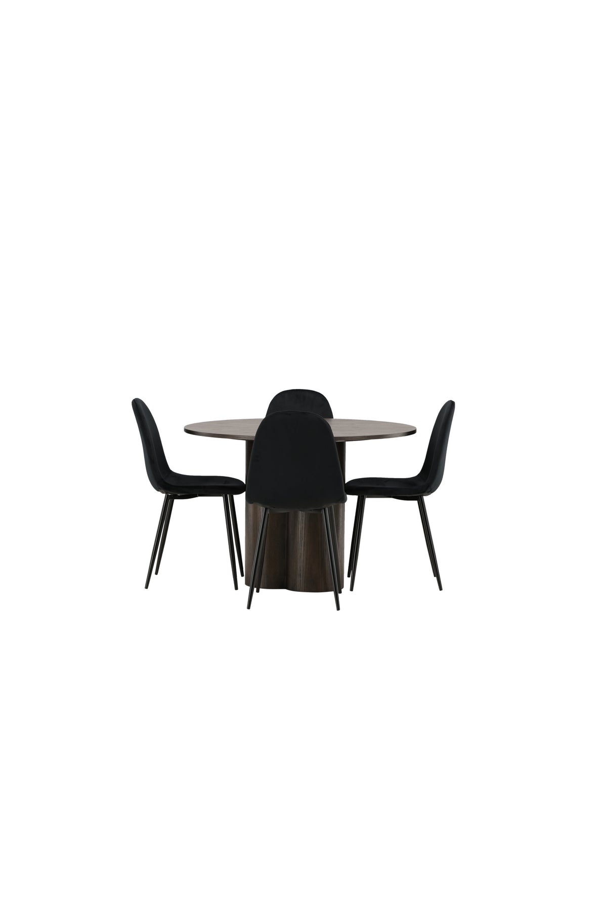 Olivia Esszimmer Set + Polar ⌀110cm/4St. in Schwarz präsentiert im Onlineshop von KAQTU Design AG. Esszimmerset ist von Venture Home