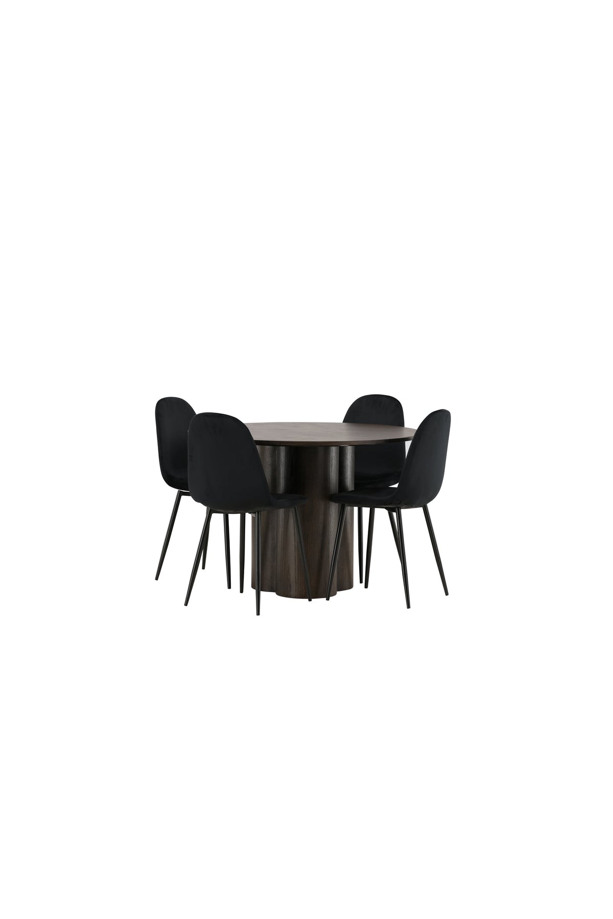 Olivia Esszimmer Set + Polar ⌀110cm/4St. in Schwarz präsentiert im Onlineshop von KAQTU Design AG. Esszimmerset ist von Venture Home