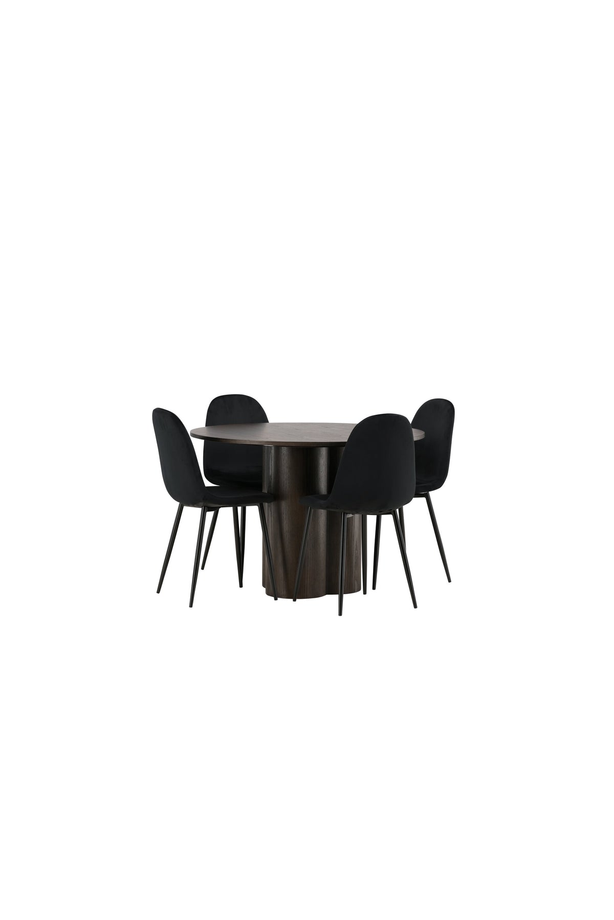 Olivia Esszimmer Set + Polar ⌀110cm/4St. in Schwarz präsentiert im Onlineshop von KAQTU Design AG. Esszimmerset ist von Venture Home