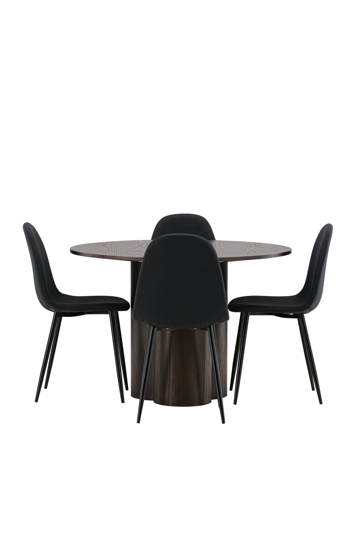 Olivia Esszimmer Set + Polar ⌀110cm/4St. in Schwarz präsentiert im Onlineshop von KAQTU Design AG. Esszimmerset ist von Venture Home