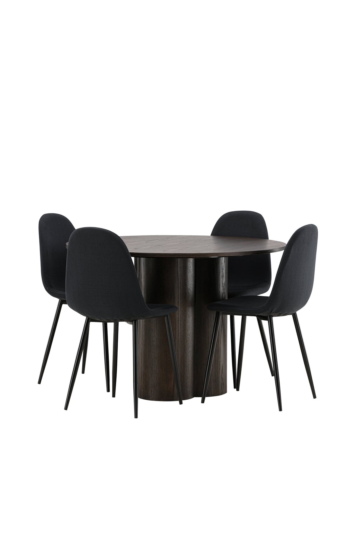 Olivia Esszimmer Set + Polar ⌀110cm/4St. in Schwarz präsentiert im Onlineshop von KAQTU Design AG. Esszimmerset ist von Venture Home
