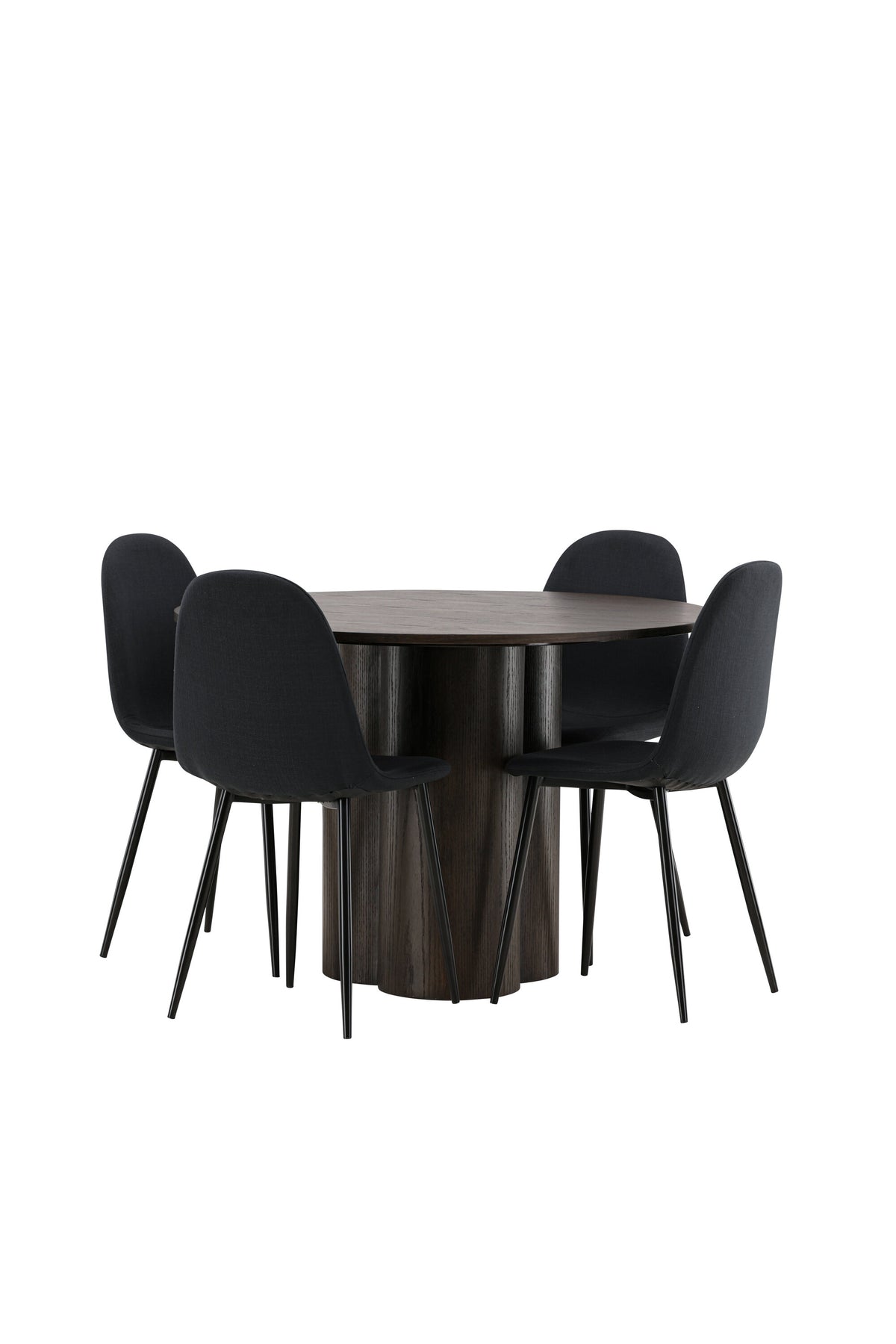 Olivia Esszimmer Set + Polar ⌀110cm/4St. in Schwarz präsentiert im Onlineshop von KAQTU Design AG. Esszimmerset ist von Venture Home