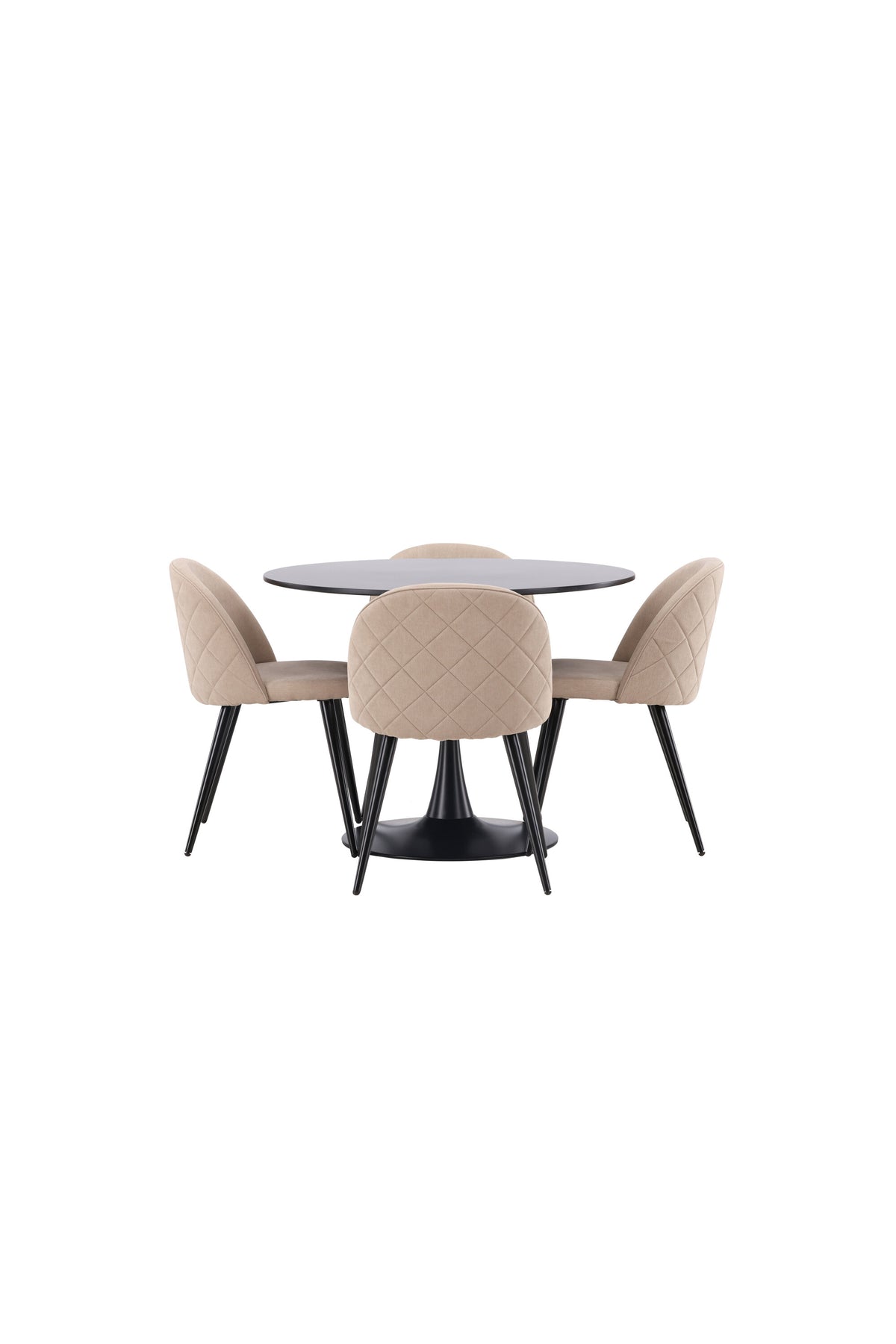 Glade Esszimmerset + Velvet ⌀100cm/4St. in Beige, Schwarz präsentiert im Onlineshop von KAQTU Design AG. Esszimmerset ist von Venture Home