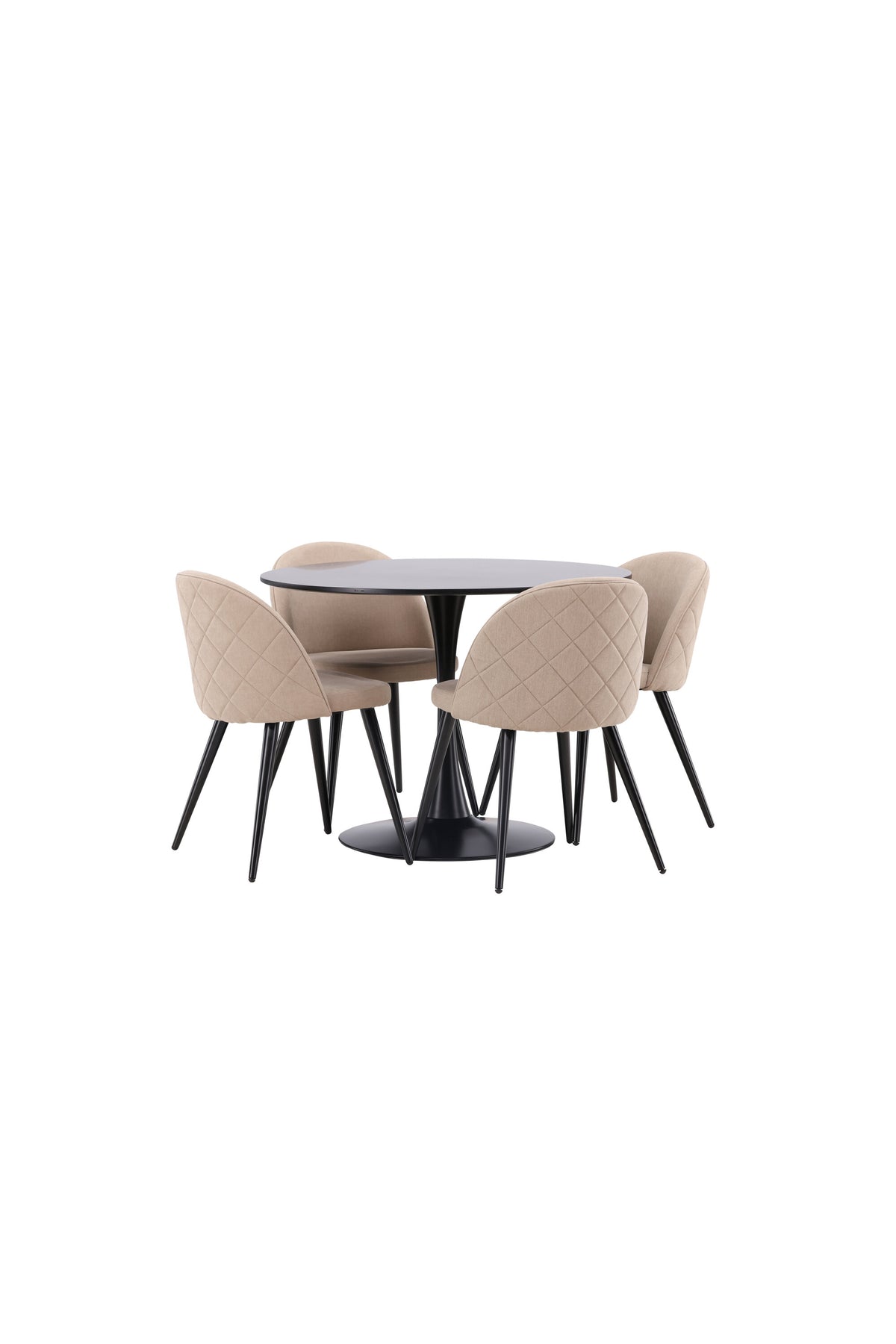 Glade Esszimmerset + Velvet ⌀100cm/4St. in Beige, Schwarz präsentiert im Onlineshop von KAQTU Design AG. Esszimmerset ist von Venture Home