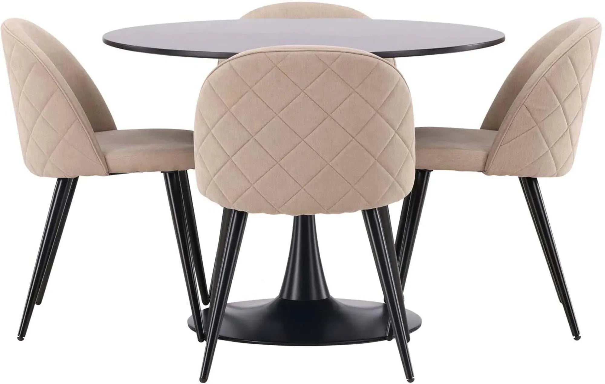 Elegantes Glade Esszimmerset Velvet, 100cm, 4 Stühle, von Venture Home.