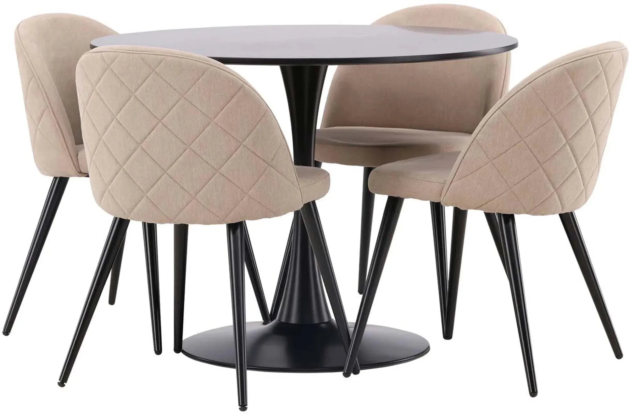 Elegantes Glade Esszimmerset Velvet, 100cm, 4 Stühle, von Venture Home.
