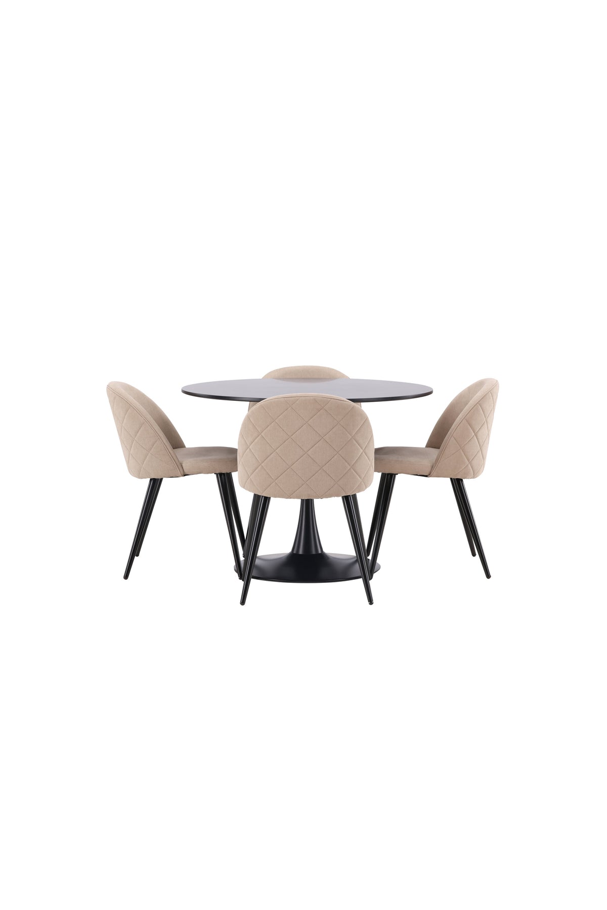 Glade Esszimmerset + Velvet ⌀100cm/4St. in Beige, Schwarz präsentiert im Onlineshop von KAQTU Design AG. Esszimmerset ist von Venture Home