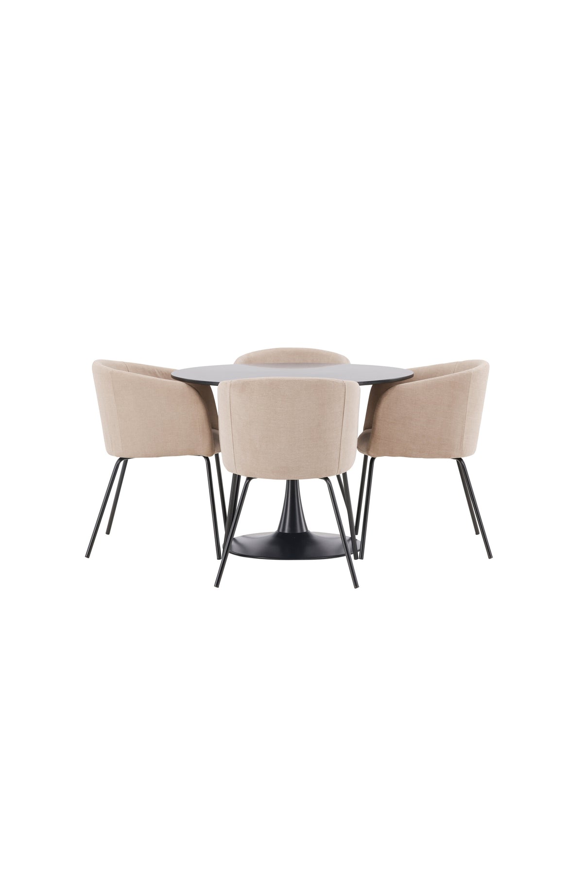 Glade Esszimmerset + Berit ⌀100cm/4St. in Beige, Schwarz präsentiert im Onlineshop von KAQTU Design AG. Esszimmerset ist von Venture Home