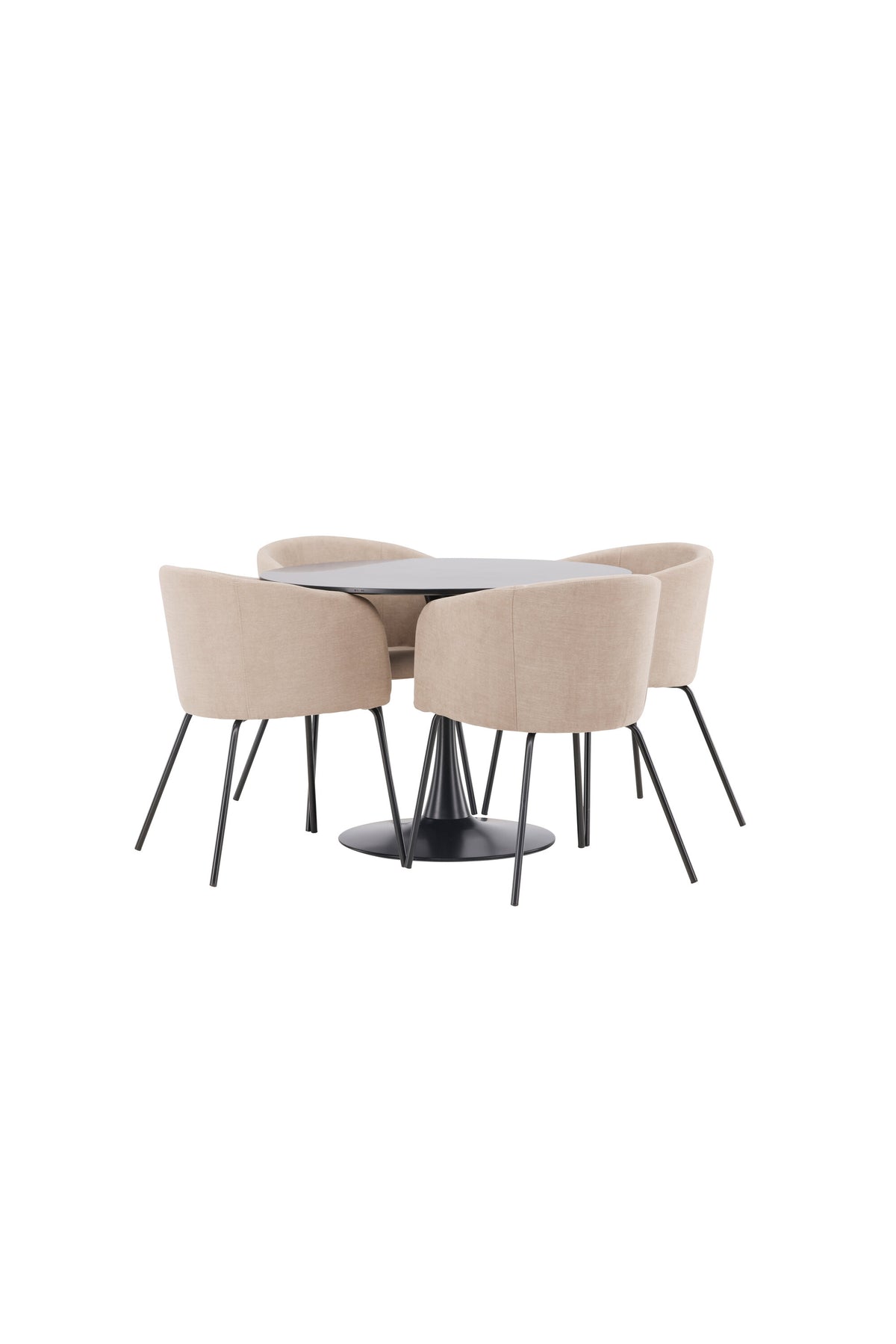 Glade Esszimmerset + Berit ⌀100cm/4St. in Beige, Schwarz präsentiert im Onlineshop von KAQTU Design AG. Esszimmerset ist von Venture Home