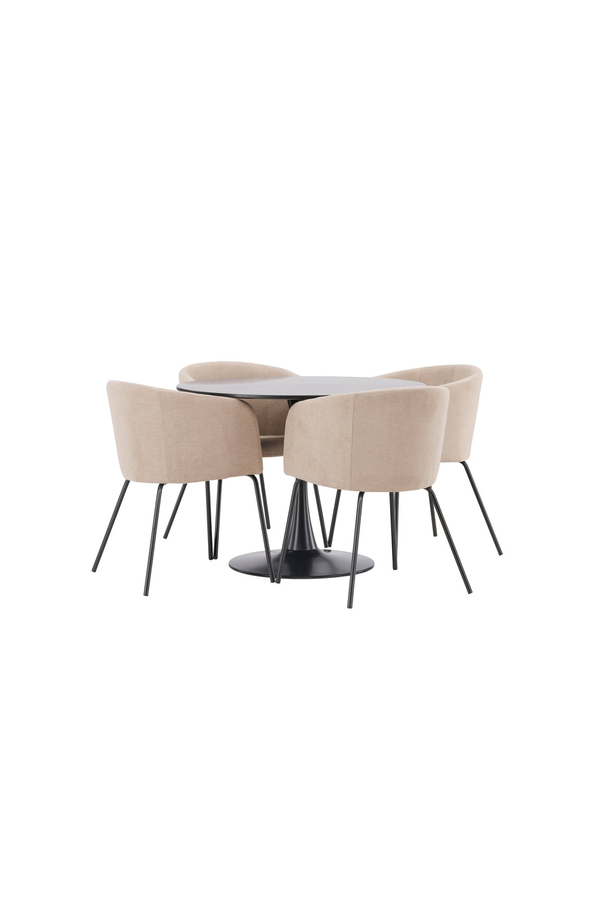 Glade Esszimmerset + Berit ⌀100cm/4St. in Beige, Schwarz präsentiert im Onlineshop von KAQTU Design AG. Esszimmerset ist von Venture Home