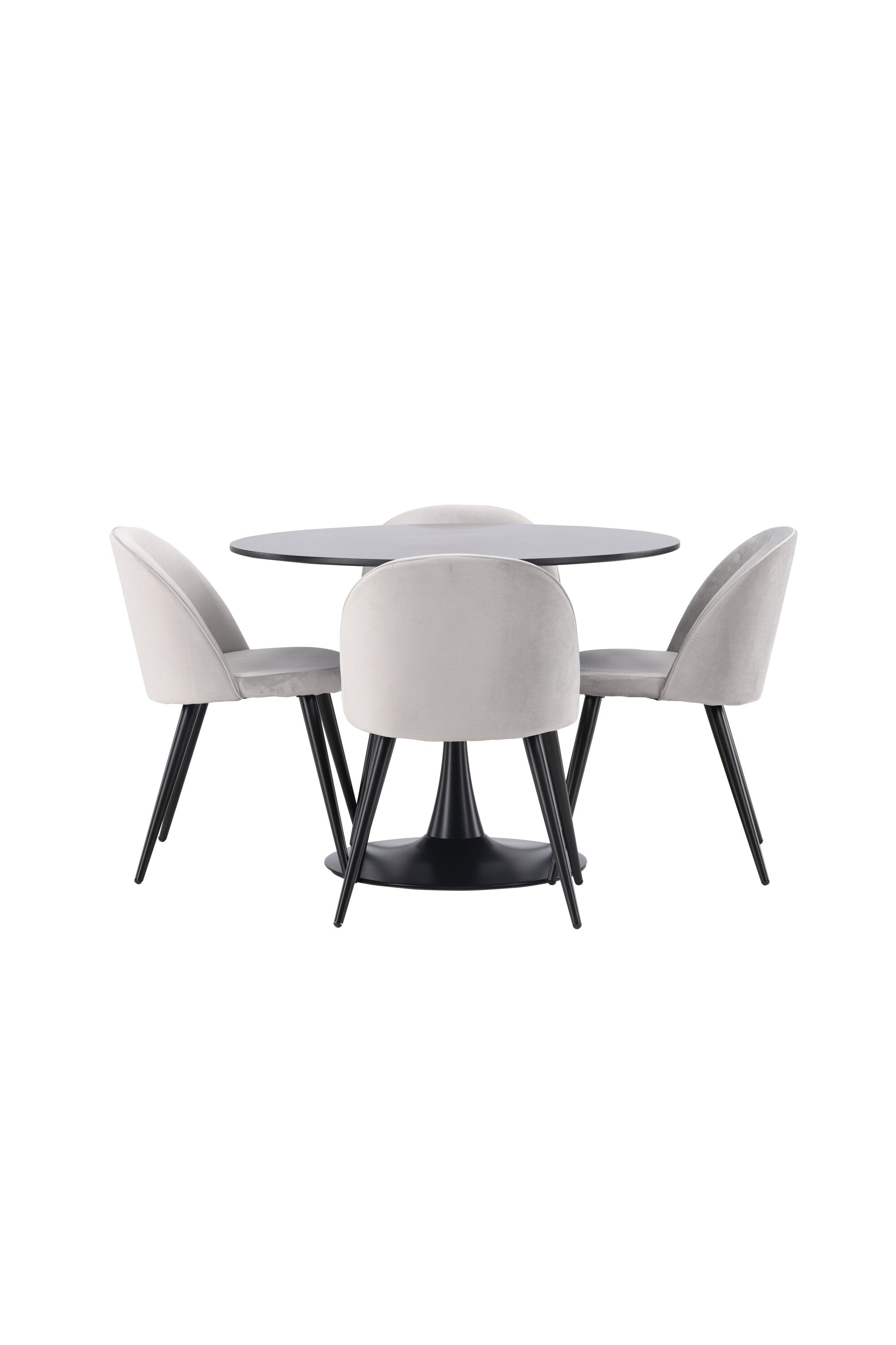 Glade Esszimmerset + Velvet ⌀100cm/4St. in Schwarzgrau präsentiert im Onlineshop von KAQTU Design AG. Esszimmerset ist von Venture Home