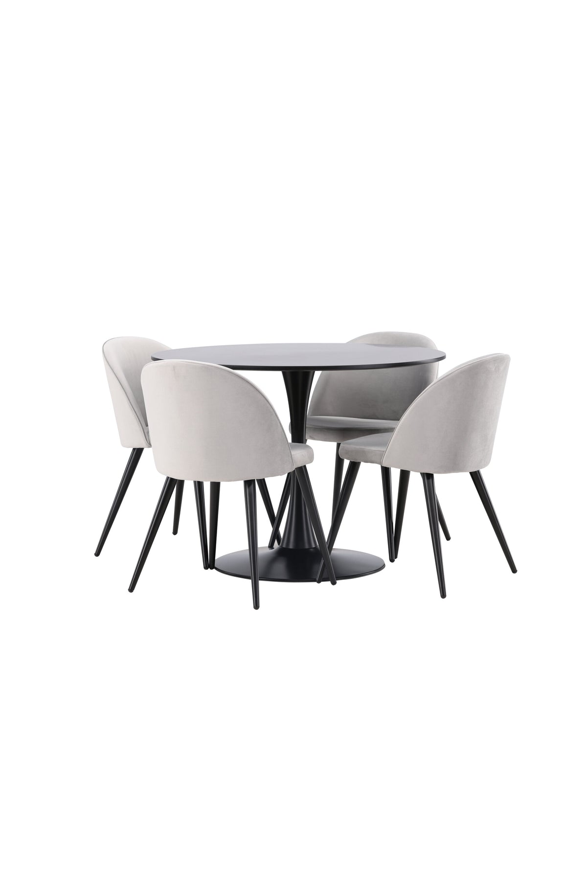 Glade Esszimmerset + Velvet ⌀100cm/4St. in Schwarzgrau präsentiert im Onlineshop von KAQTU Design AG. Esszimmerset ist von Venture Home
