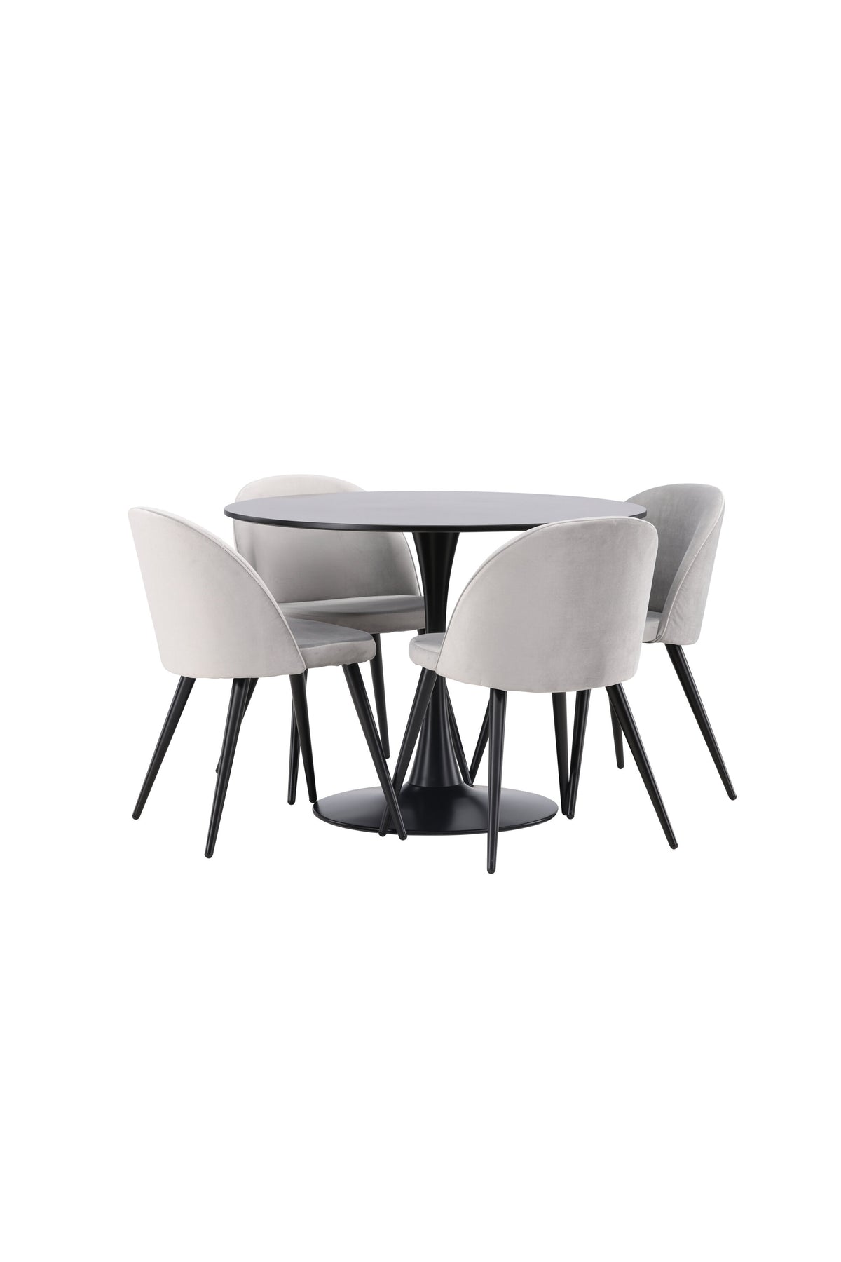 Glade Esszimmerset + Velvet ⌀100cm/4St. in Schwarzgrau präsentiert im Onlineshop von KAQTU Design AG. Esszimmerset ist von Venture Home