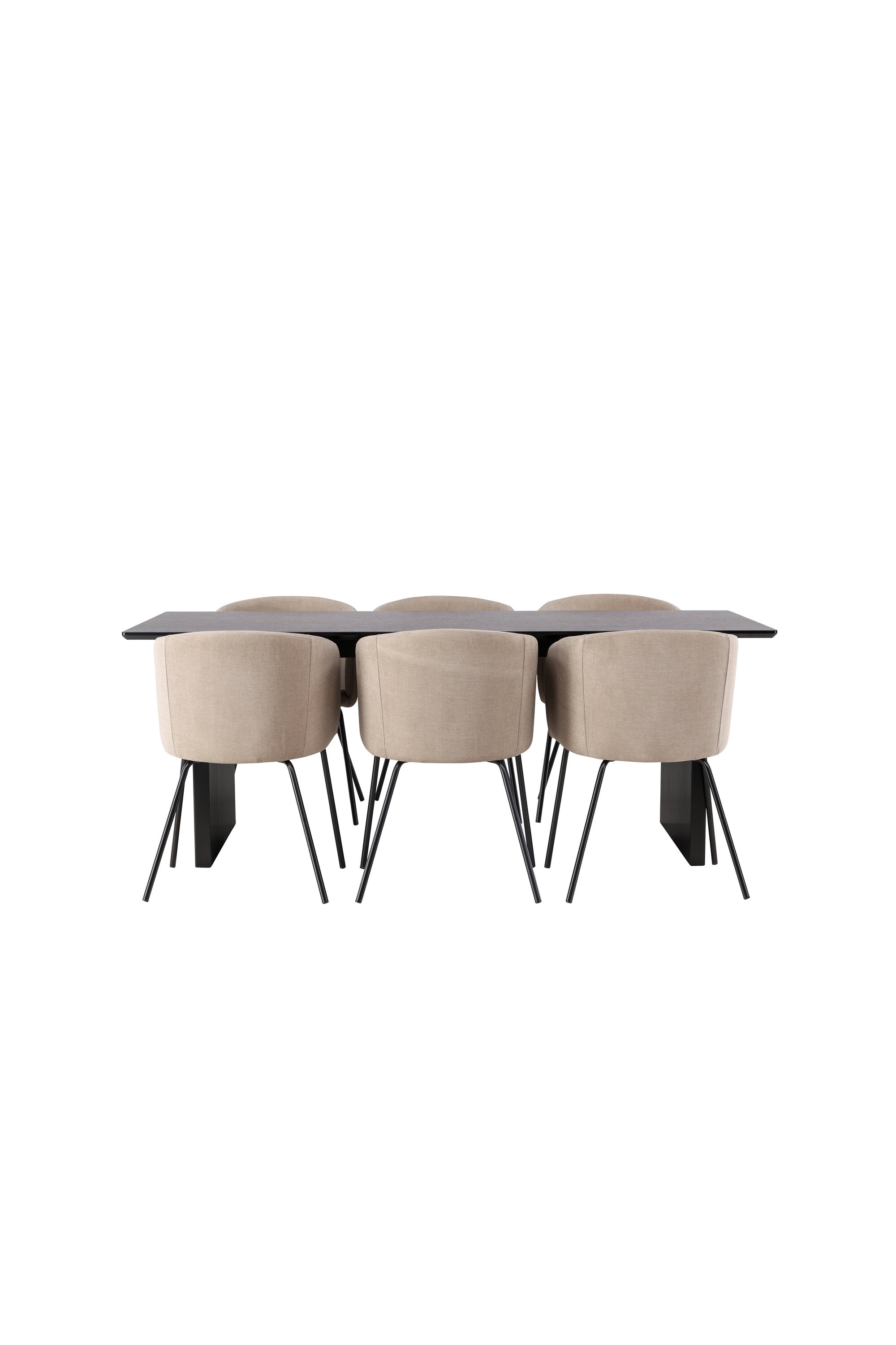 Vail Esszimmerset + Berit 200cm/6St. in Beige, Schwarz präsentiert im Onlineshop von KAQTU Design AG. Esszimmerset ist von Venture Home