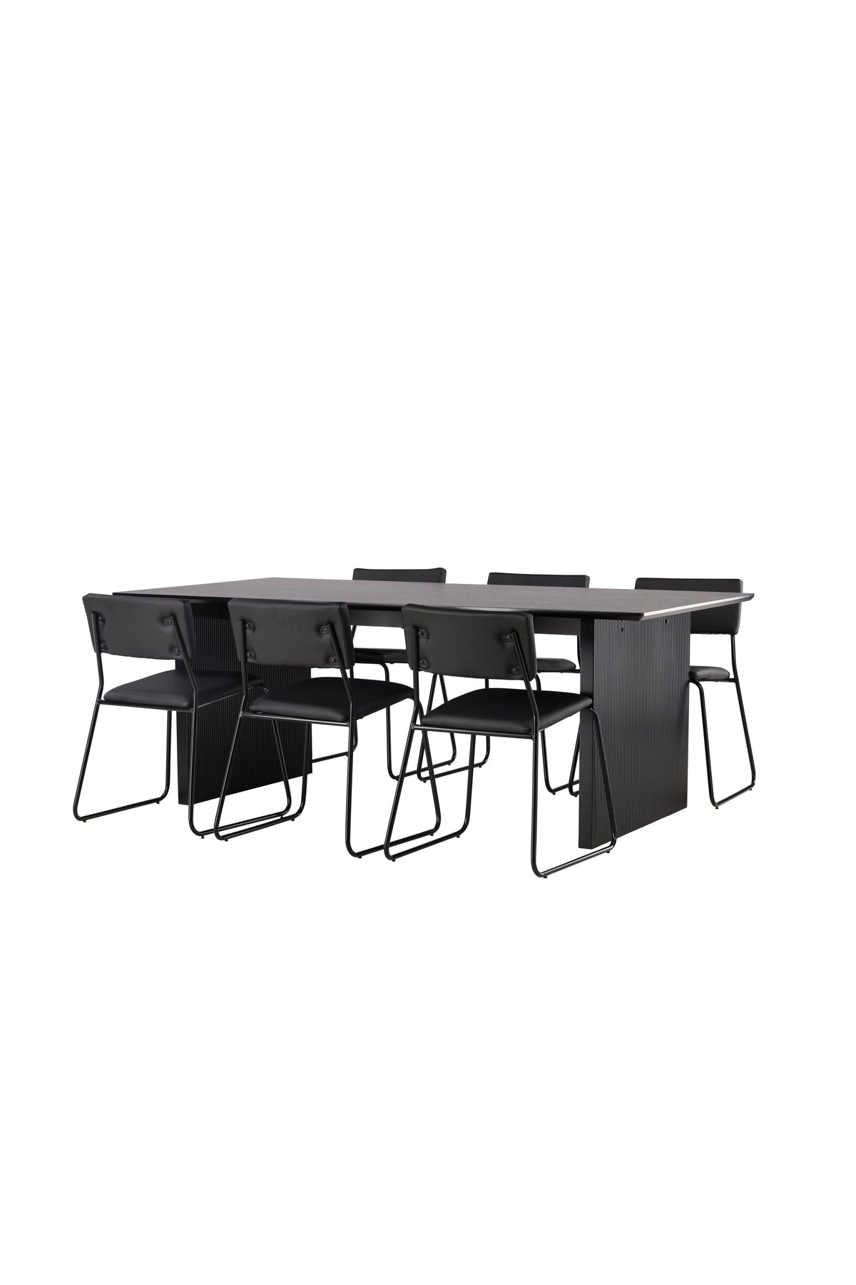 Vail Esstischset + Kenth 200cm/6St. in Schwarz präsentiert im Onlineshop von KAQTU Design AG. Esszimmerset ist von Venture Home