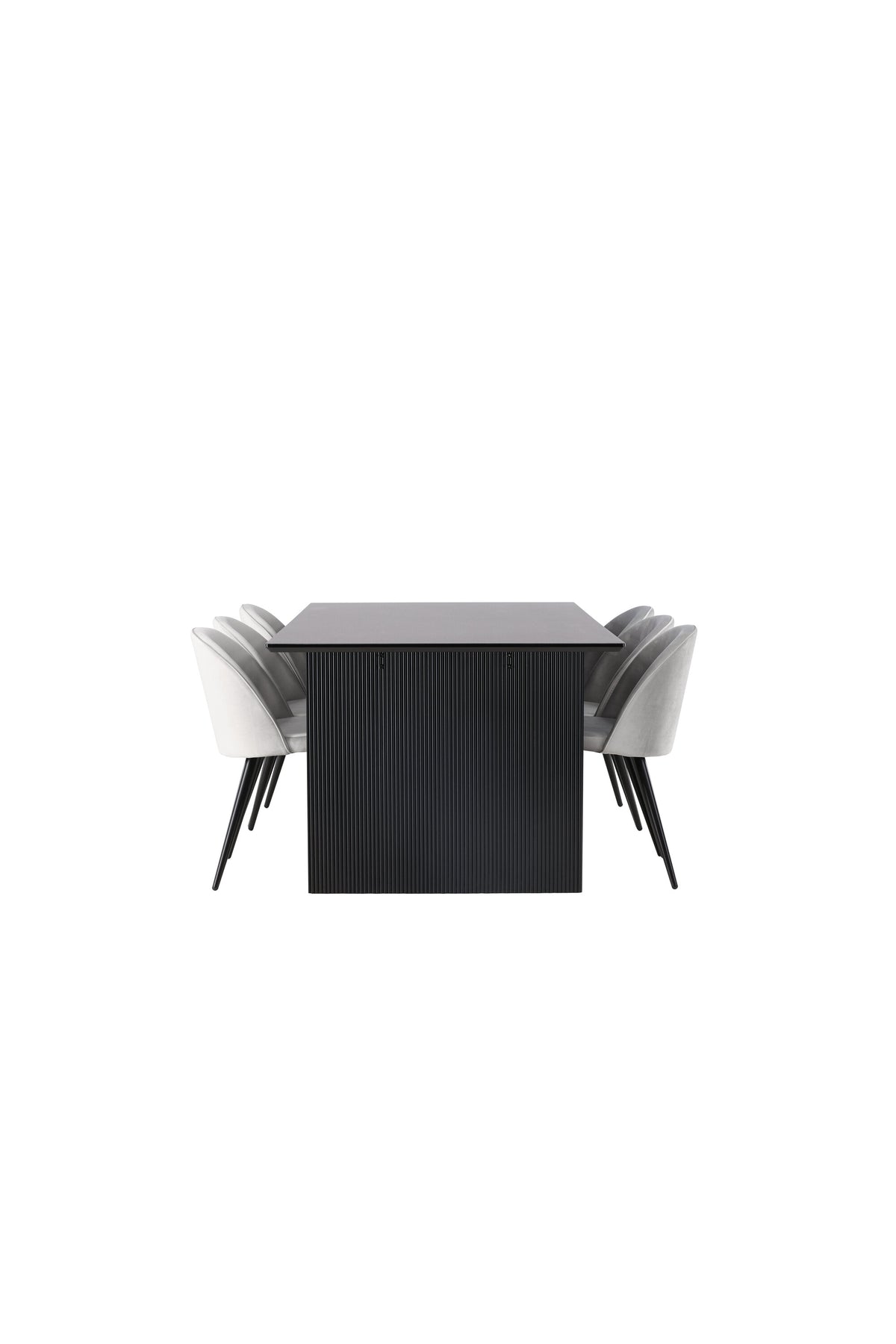 Vail Esszimmerset + Velvet 200cm/6St. in Schwarzgrau präsentiert im Onlineshop von KAQTU Design AG. Esszimmerset ist von Venture Home